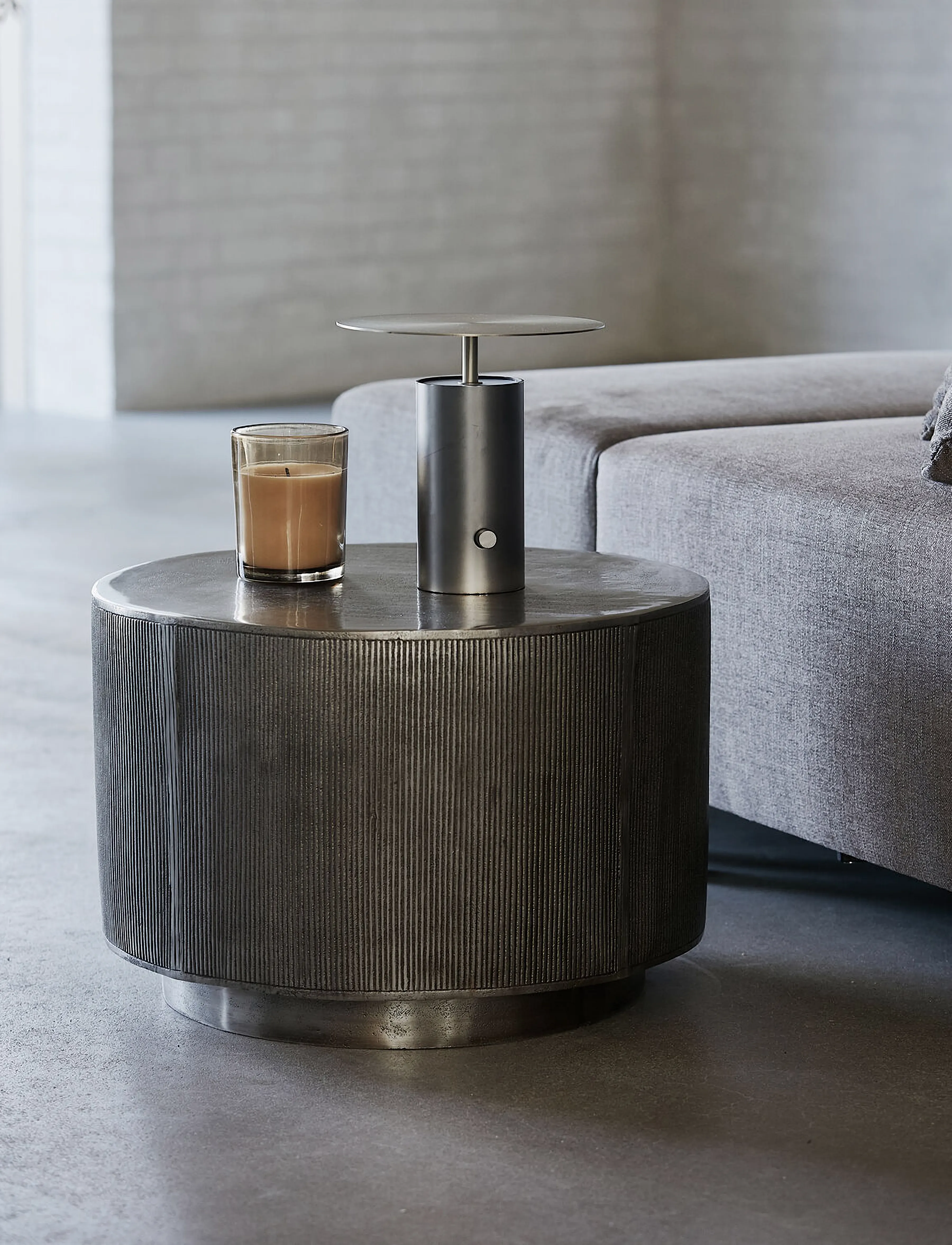 house doctor - Side table, HDRota, Brushed silver - brushed silver - 2