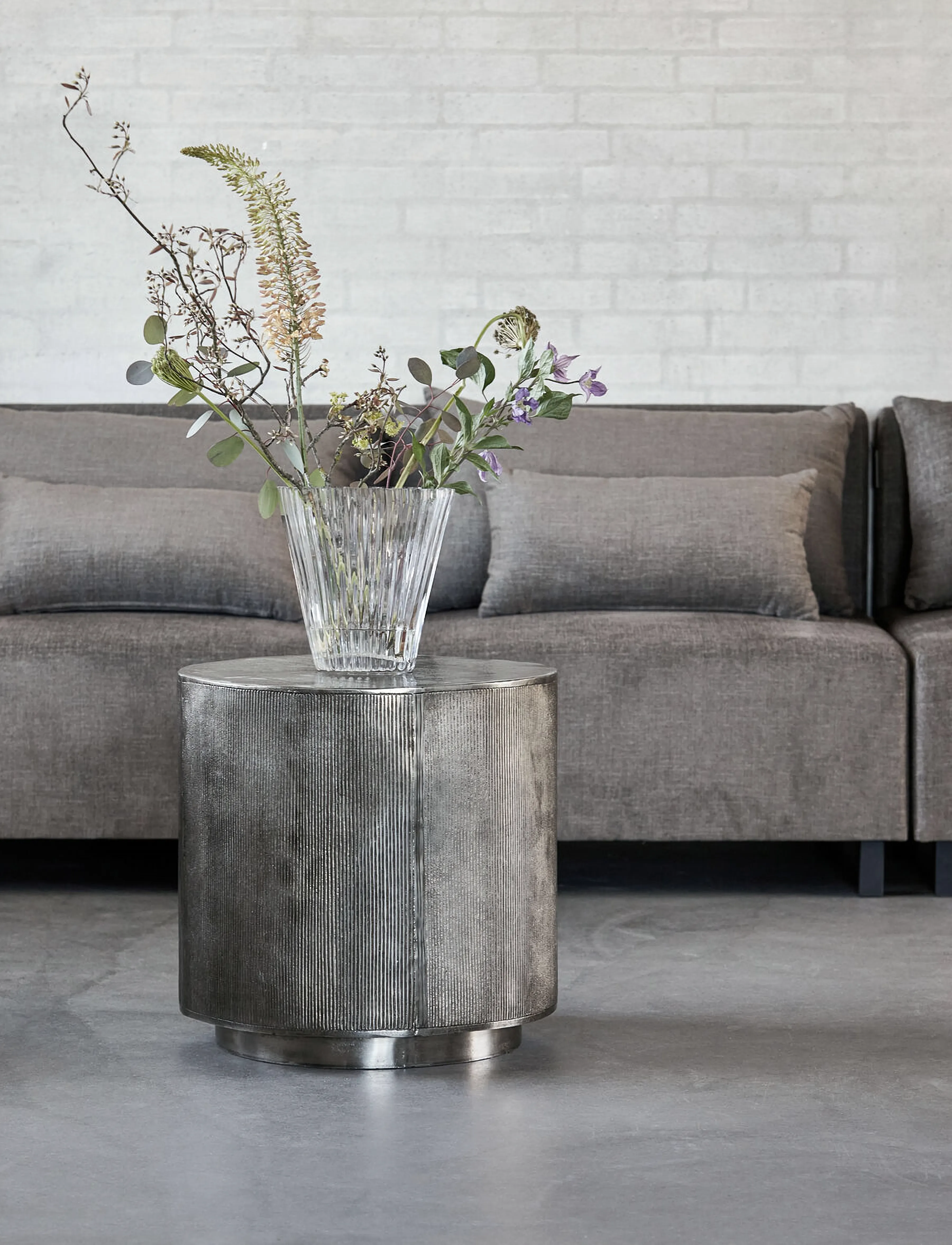 house doctor Sofabord, Rota, Børstet Sølv, 50X50X50 cm, Tables, Silber - Coffee Homeware