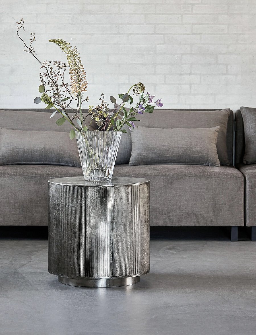 house doctor - Side table, HDRota, Brushed silver - brushed silver - 0