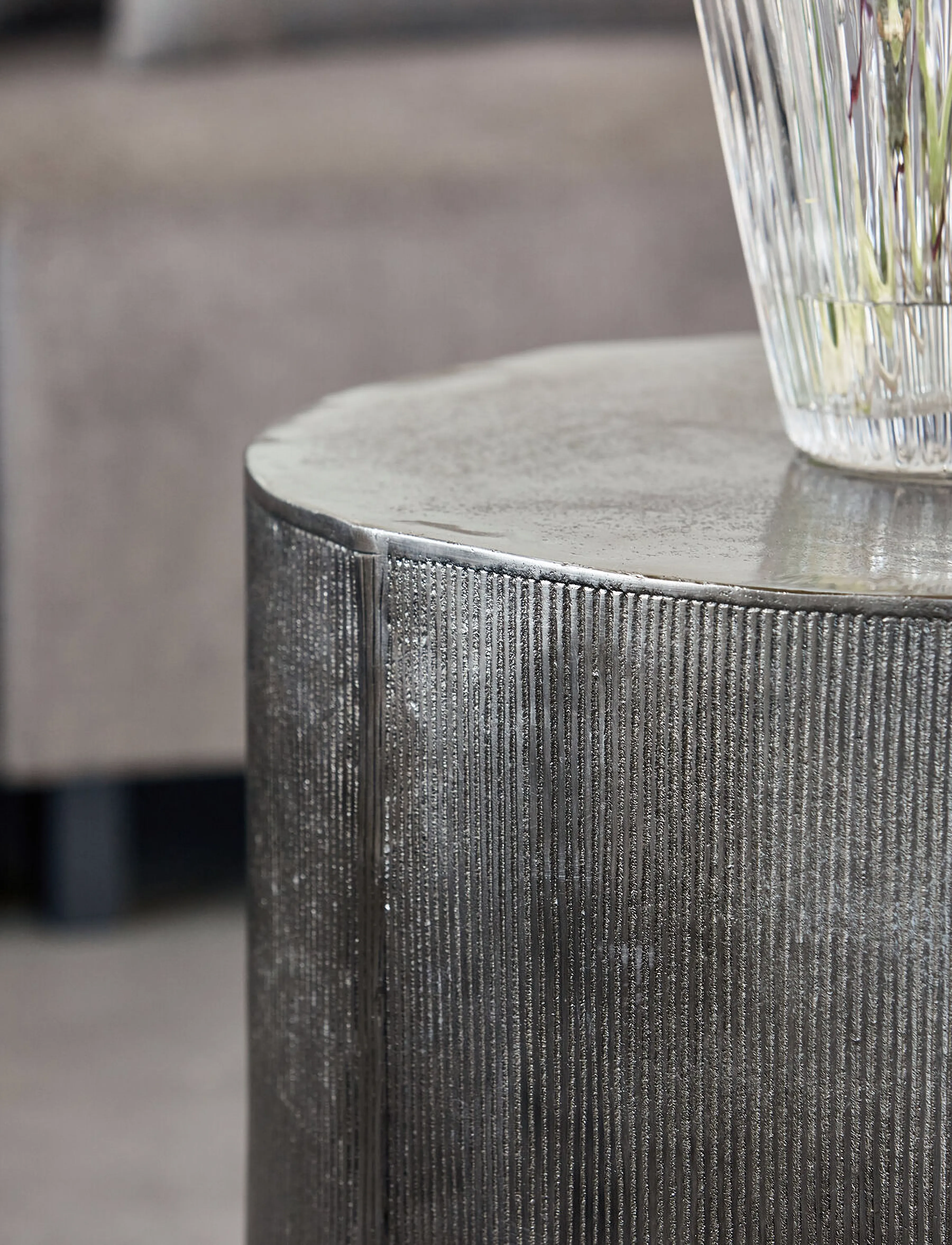 house doctor - Side table, HDRota, Brushed silver - brushed silver - 4