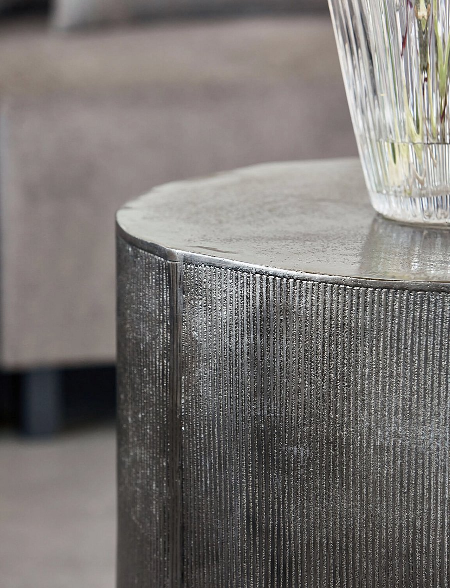 house doctor - Side table, HDRota, Brushed silver - brushed silver - 4