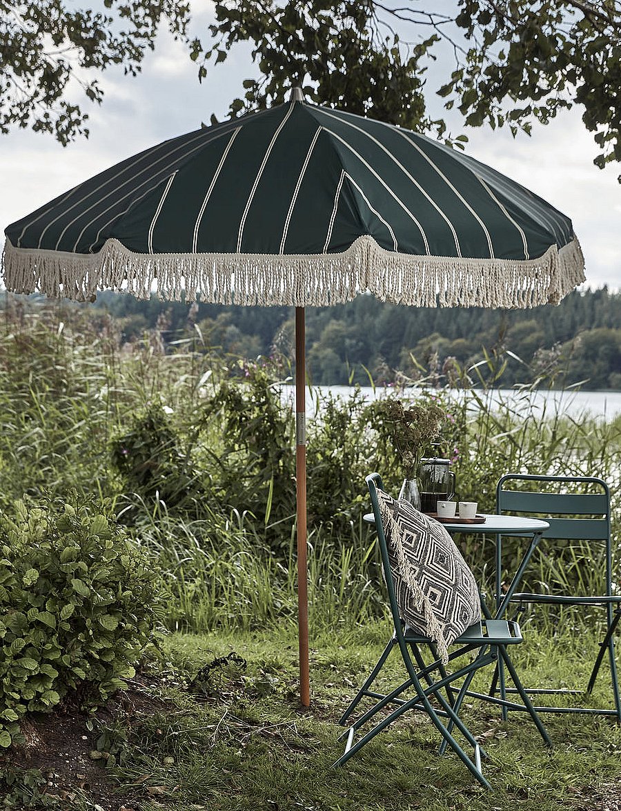 house doctor - Garden umbrella, HDBlock, Green - gartenzubehör - green - 0