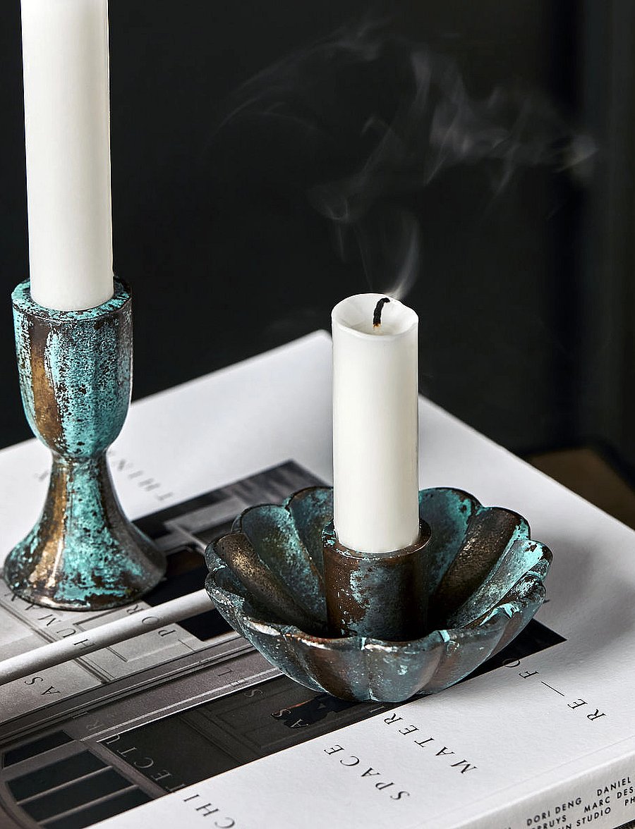 house doctor - Candle holder, HDPli, Antique green - antique green - 2
