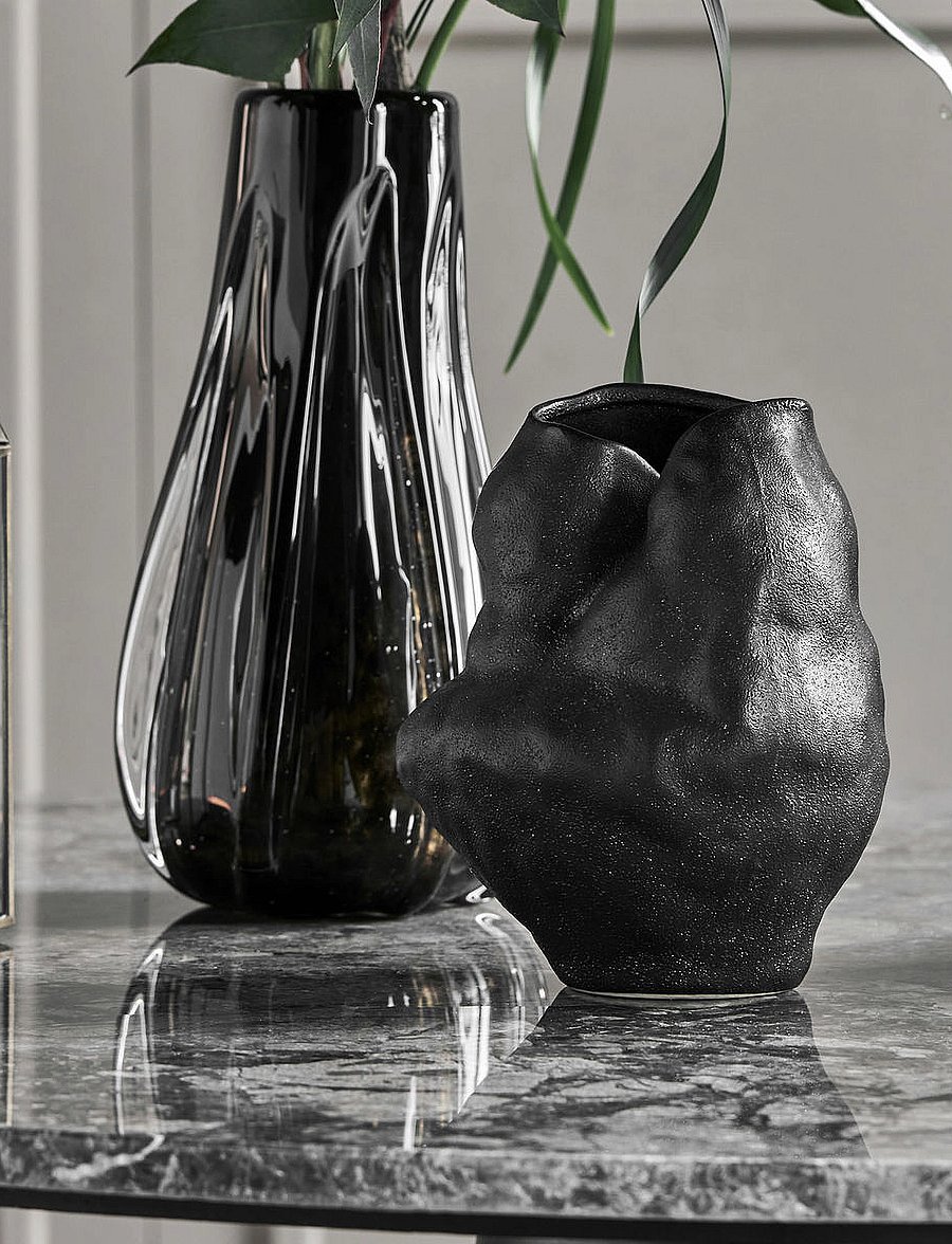 house doctor - Vase, HDFomu, Black - black - 2