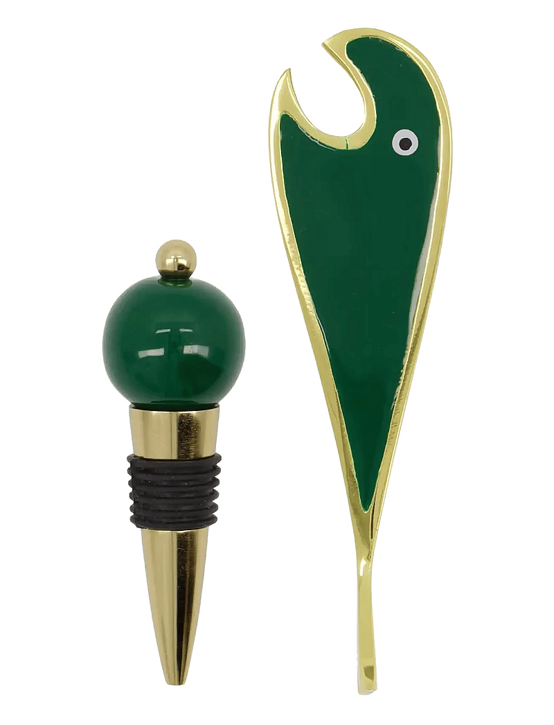 house doctor - Cocktail Set, HDOpen, Golden, Green - pudeliavajad ja -korgid - golden, green - 0
