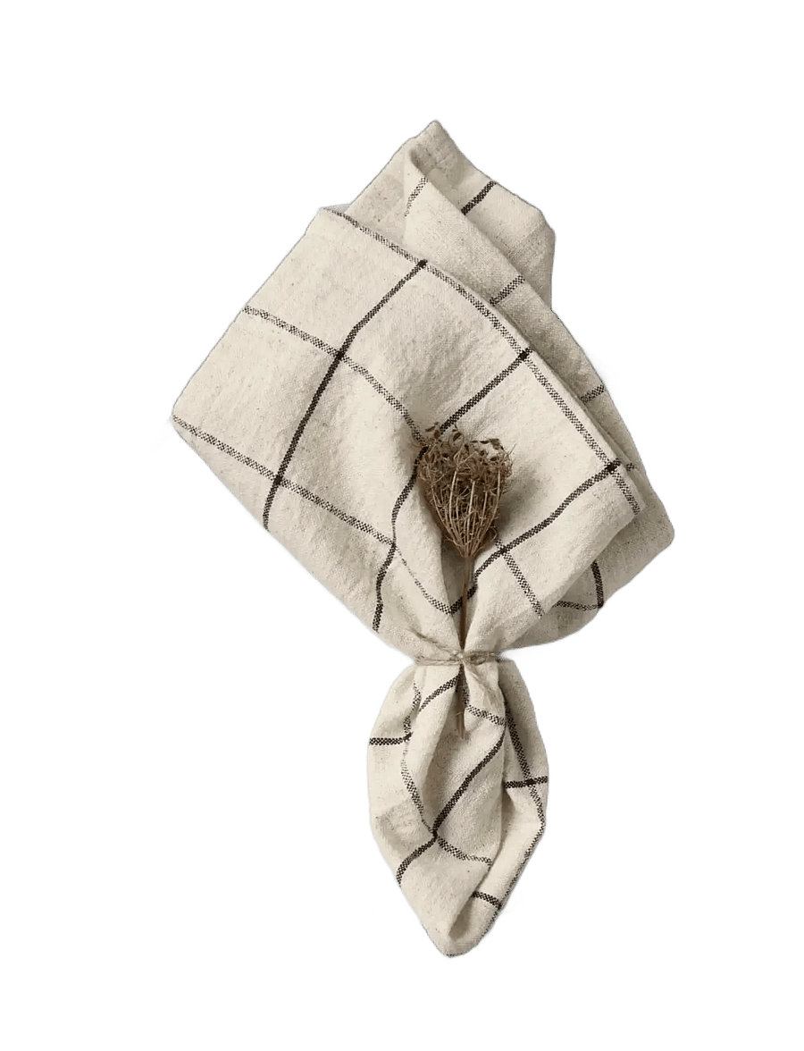 house doctor - Napkins, HDJoin, Black, Off-white - stoffservietten - black, off-white - 2