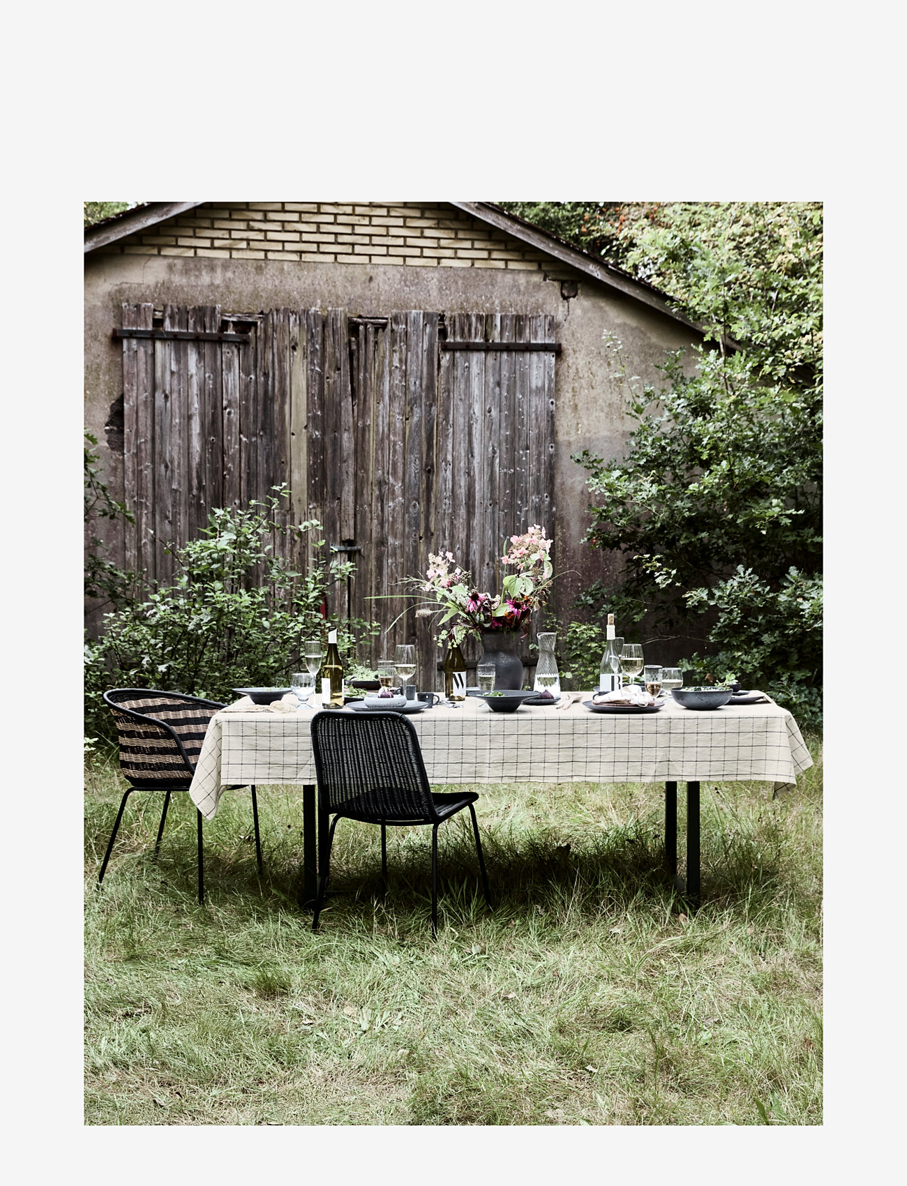 house doctor - Tablecloth, HDJoin, Black;Off-white - tischdecken & tischläufer - black, off-white - 2