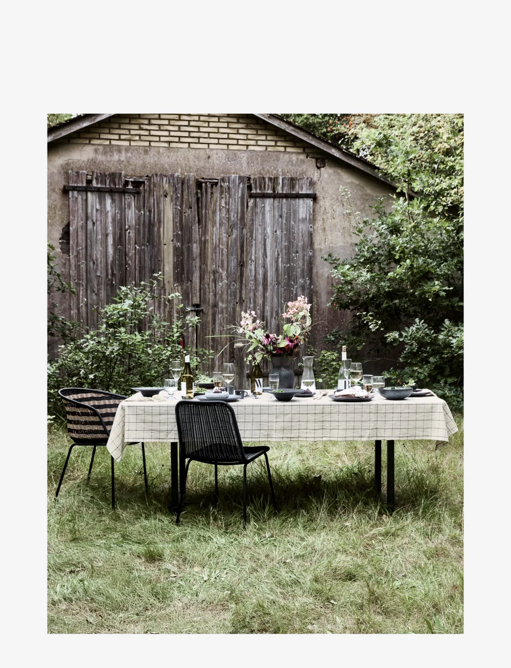 house doctor - Tablecloth, HDJoin, Black;Off-white - osta hinna alusel - black, off-white - 2