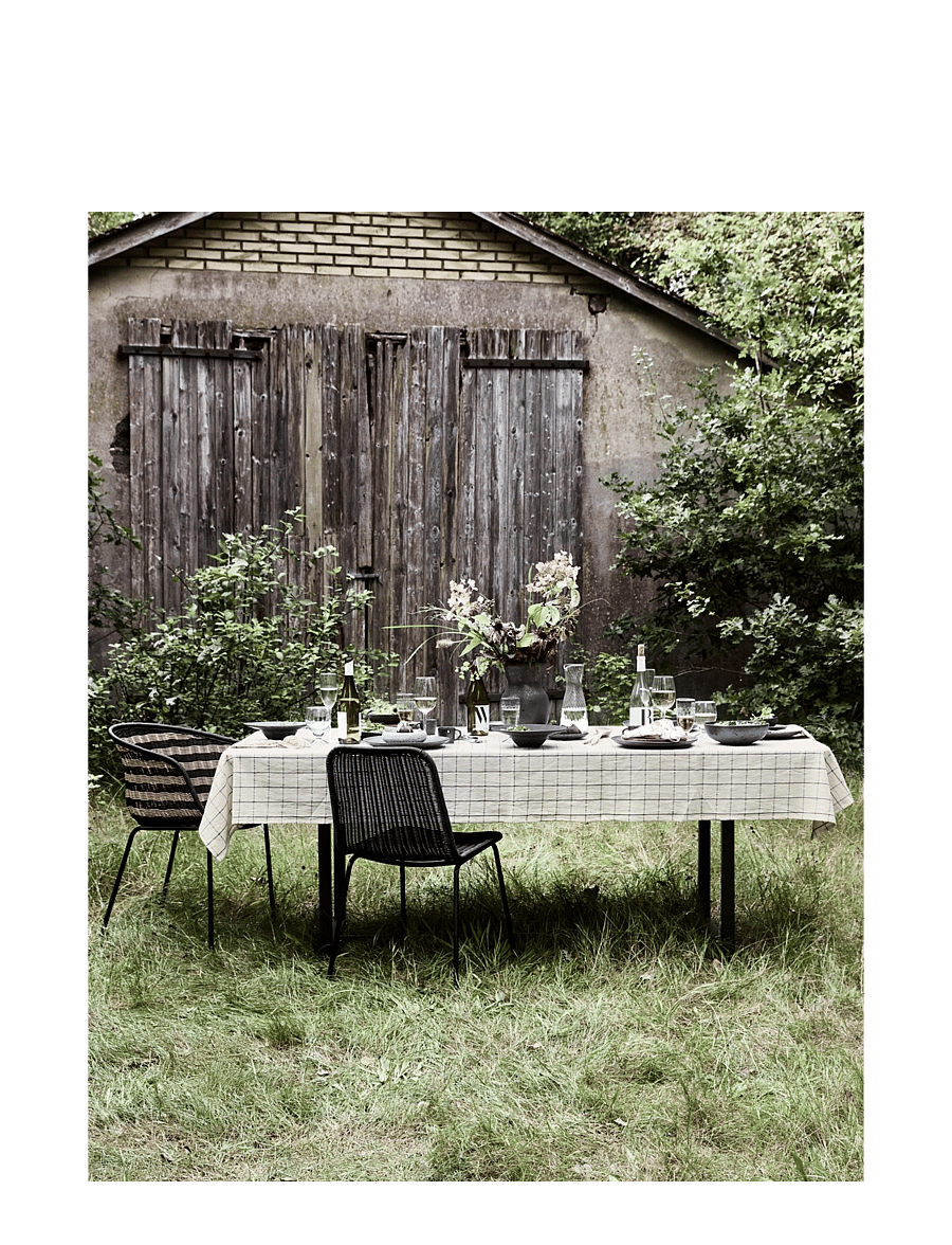 house doctor - Tablecloth, HDJoin, Black, Off-whit - tischdecken & tischläufer - black, off-white - 3