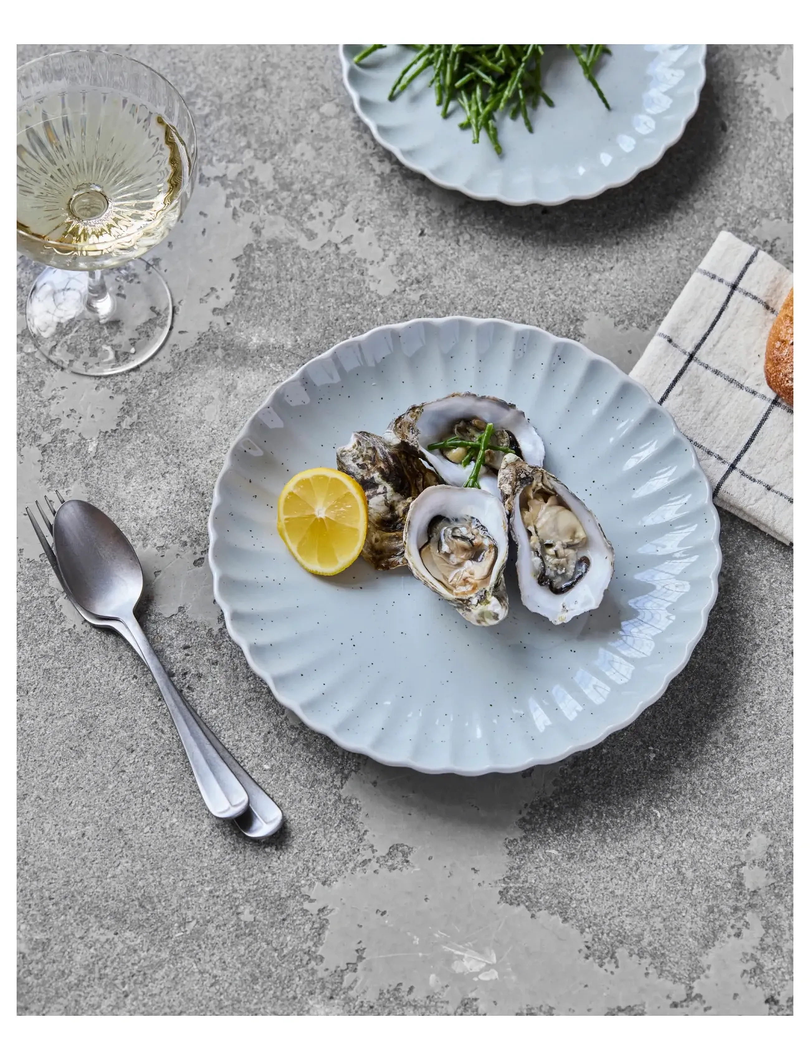 house doctor Middagstallerken, Hdscallop, Lyseblå, Ø 26 cm, Plates, Blau - Dinner Homeware