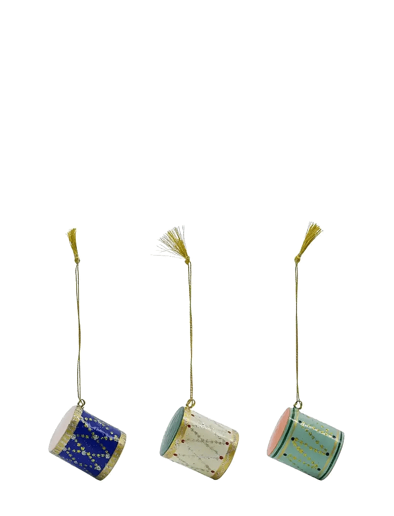 house doctor - Ornaments, HDDrum, Dark blue;Green;Beige - weihnachtskugeln - mÖrkblÅ, grÖn, beige - 0