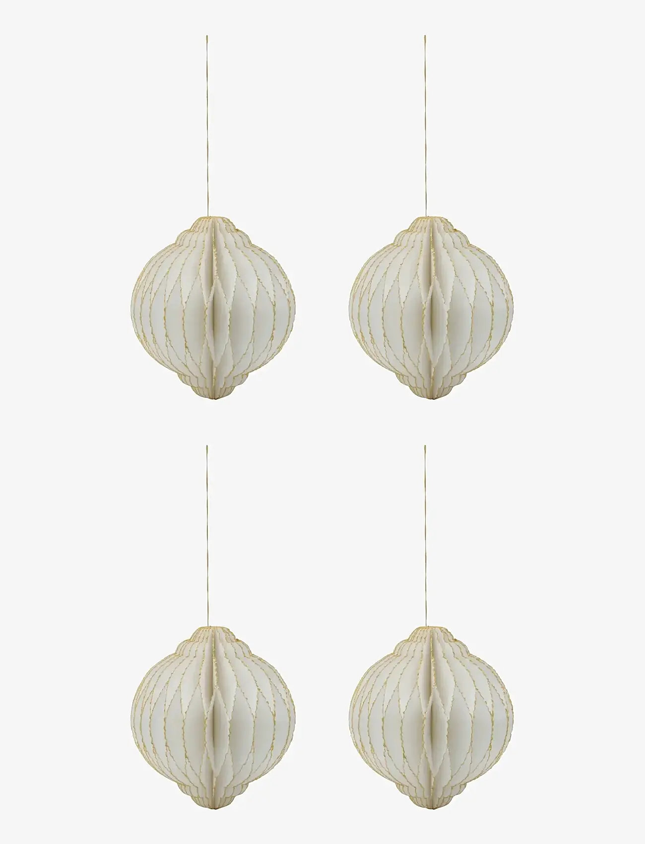 house doctor - Ornaments, HDAlsta, Off-white;Golden - weihnachtskugeln - off-white, gyllen - 0