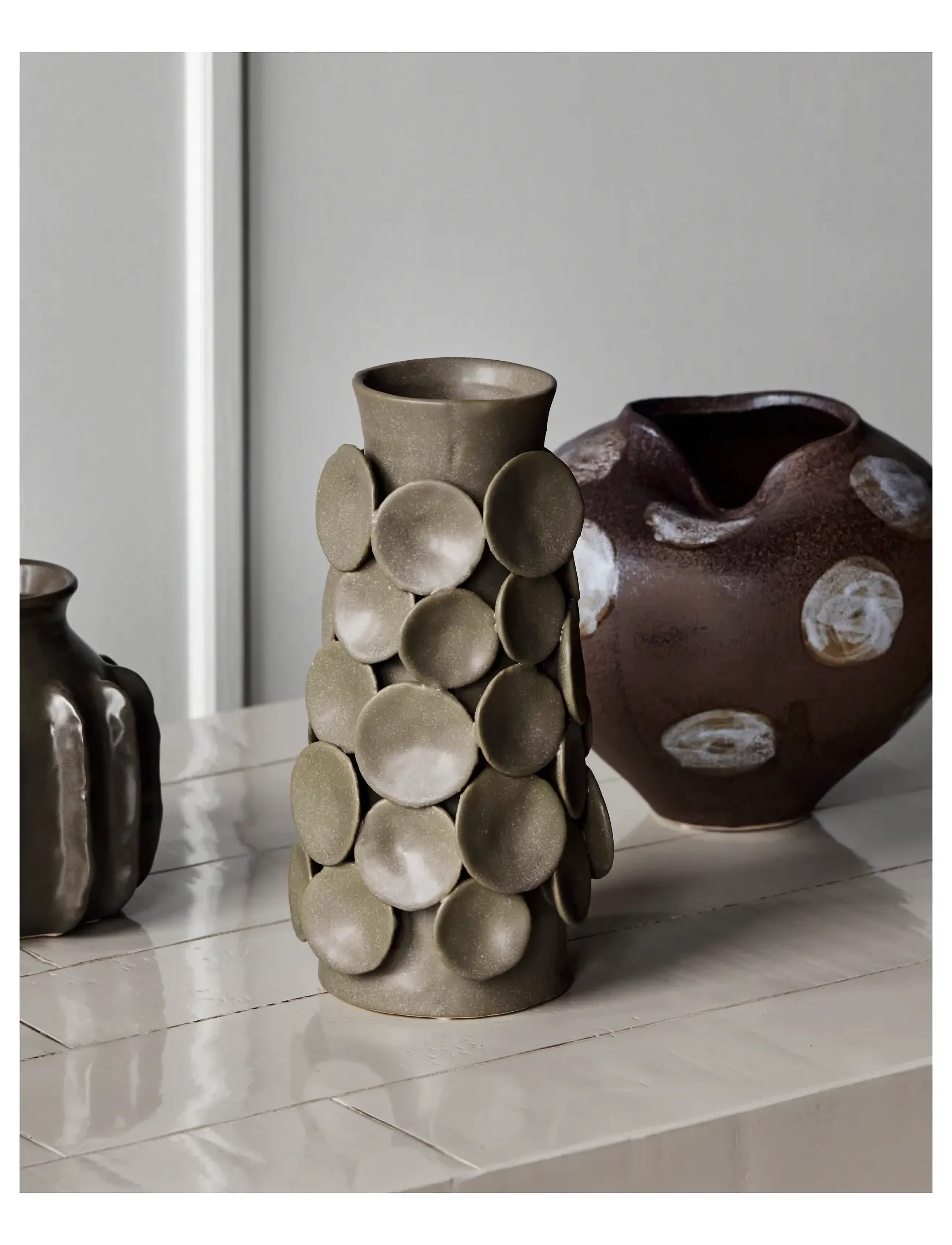 house doctor - Vase, HDDot, Kakifarvet - vaser - khaki - 0