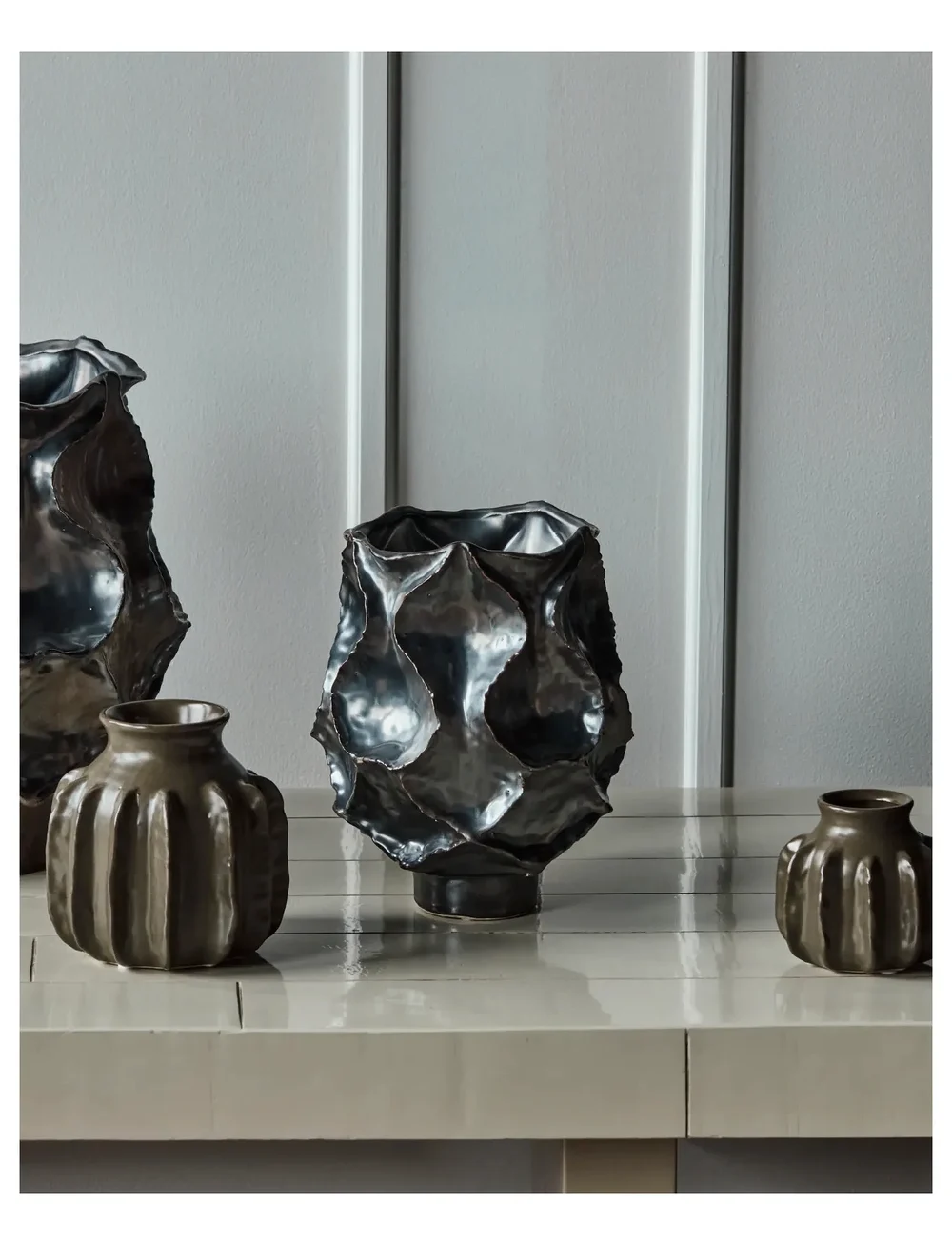 house doctor - Vase, HDWaves, Antique metallic - vasen - antique metallic - 1