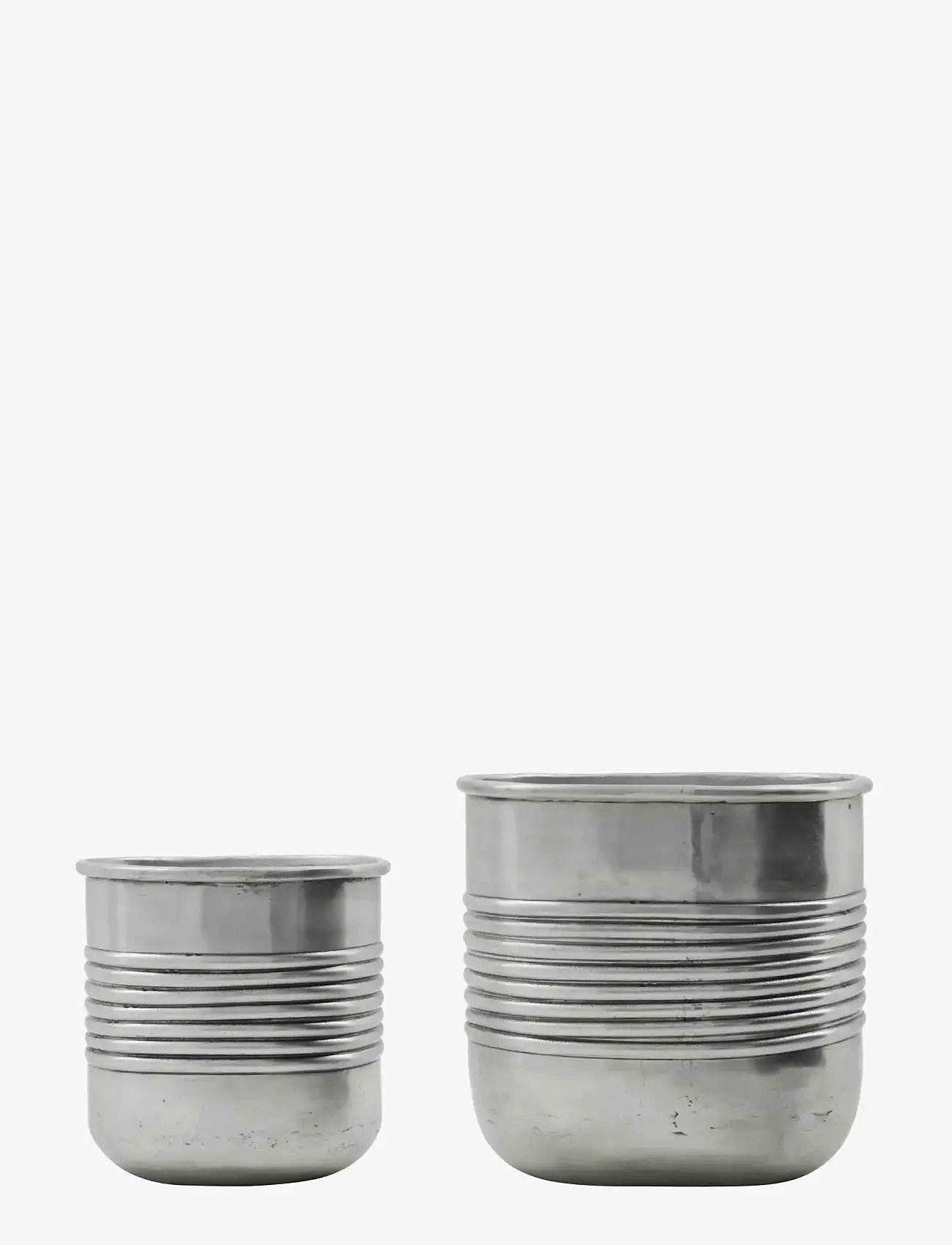 house doctor - Planter, HDGroove, Antique silver f - blumentöpfe - antique silver finish - 1