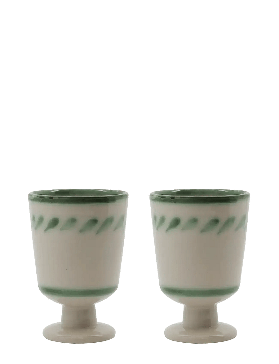 house doctor - Mug, HDDiva, Off-white, Green - glühweintassen - off-white, green - 1