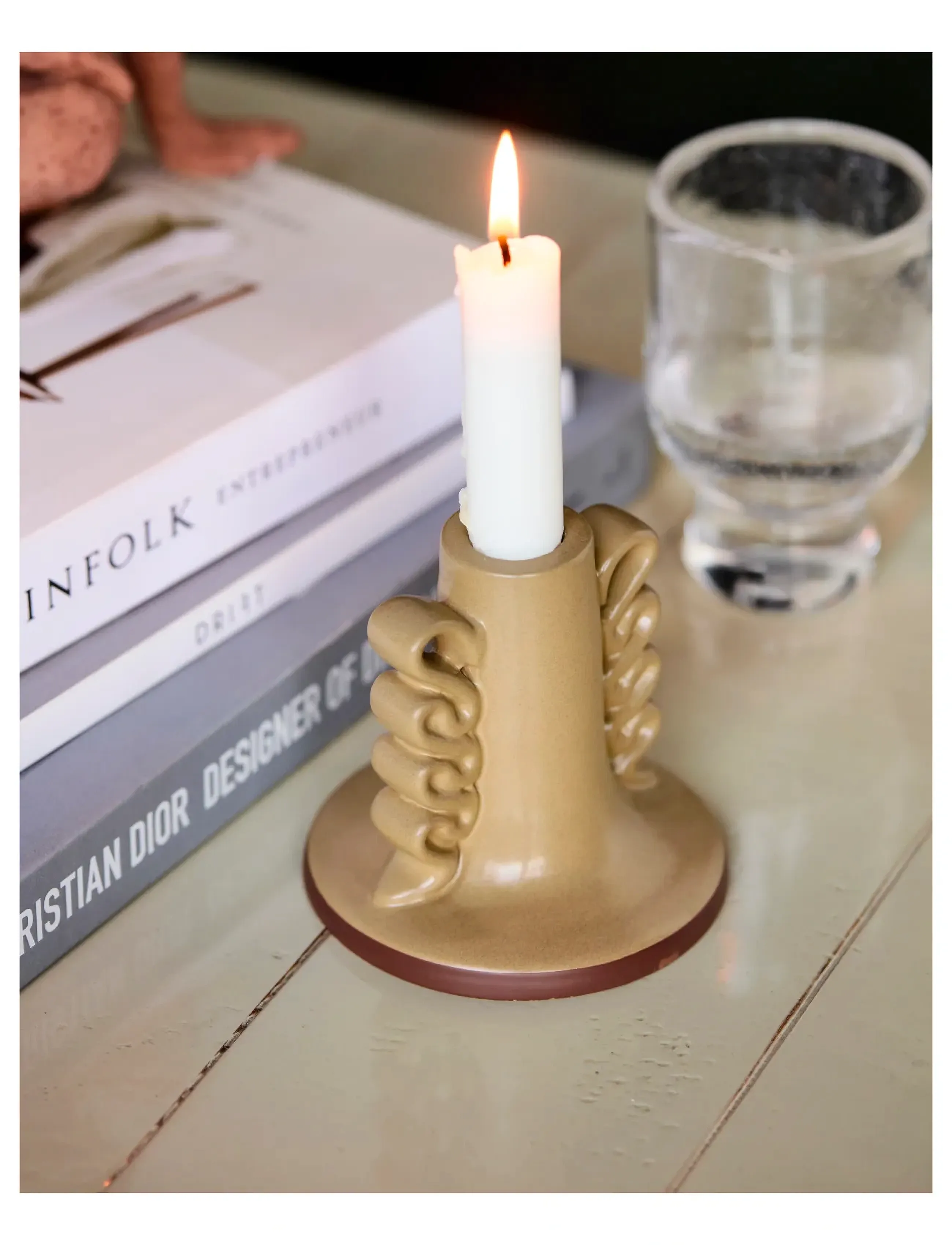 house doctor Lysestage, Hddiva, Sand, One Size, Brown, Lysestager & Lanterner > Lysestager, Unisex