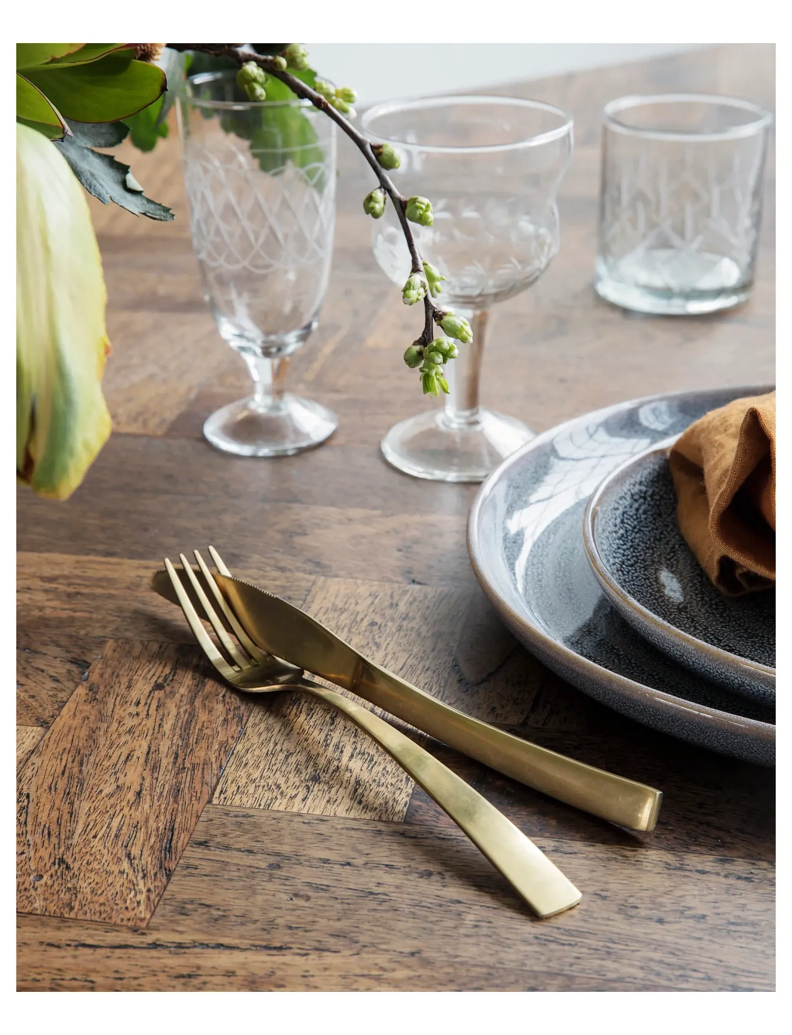 house doctor Bestiksæt, Hdgolden, Gylden, One Size, Cutlery, Gold - Cutlery Set, Homeware