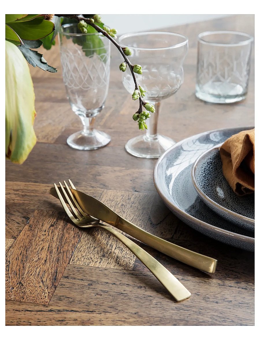 house doctor - Cutlery set, HDGolden, Golden - bestecksets - golden - 0