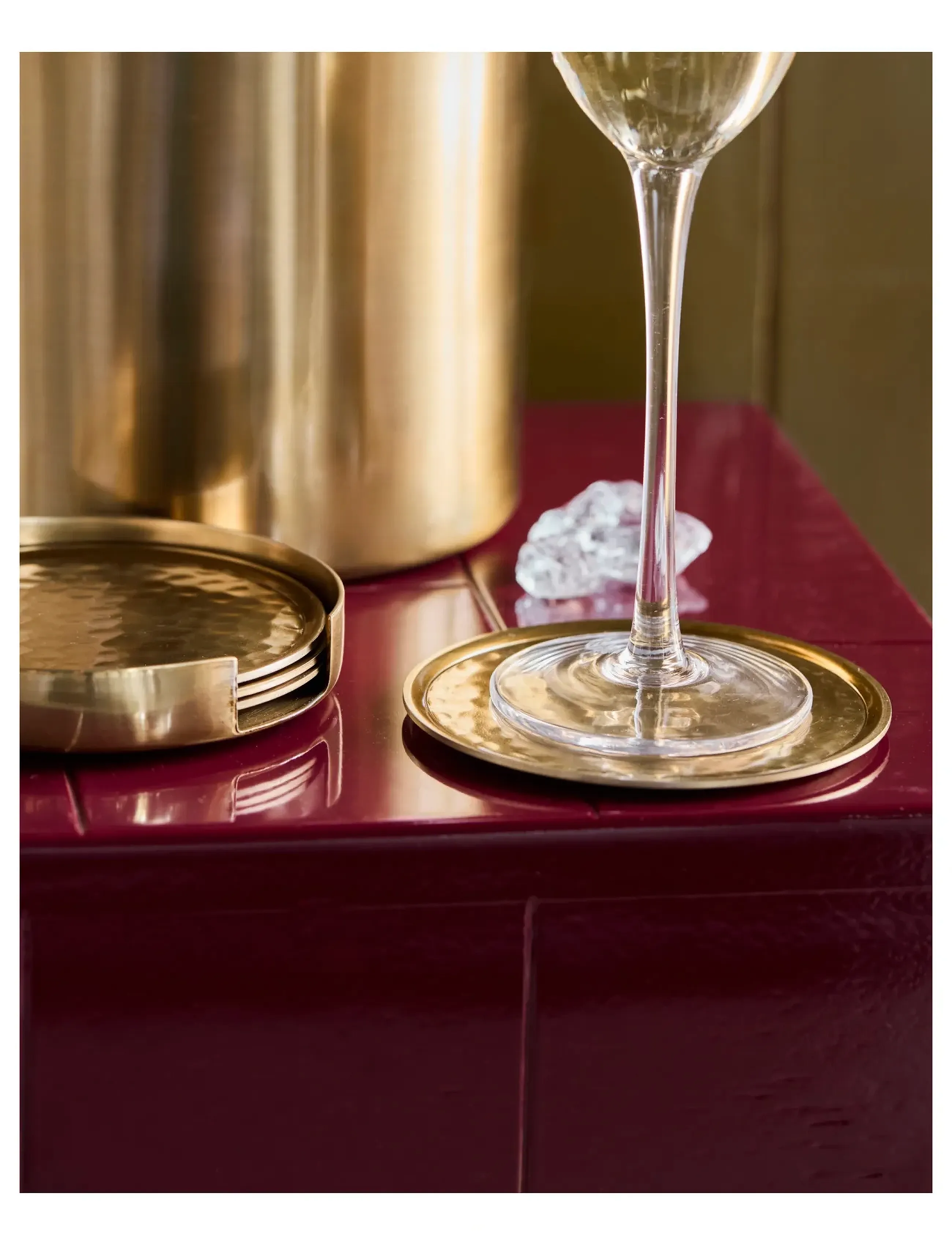 house doctor Coasters, Hdhammer, Gylden, One Size, Dining & Table Accessories, Gold - Homeware