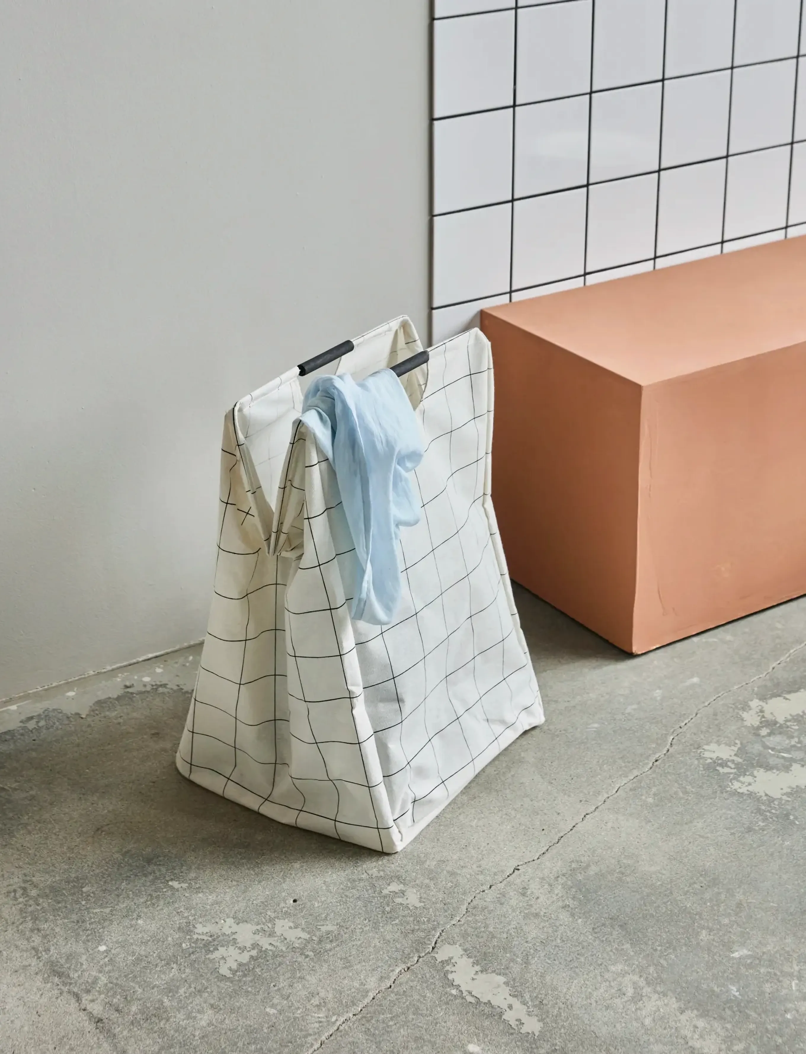 house doctor Laundry Bag, Hdsquares, White, 40X 60 cm, Storage, Weiß - Baskets, Homeware