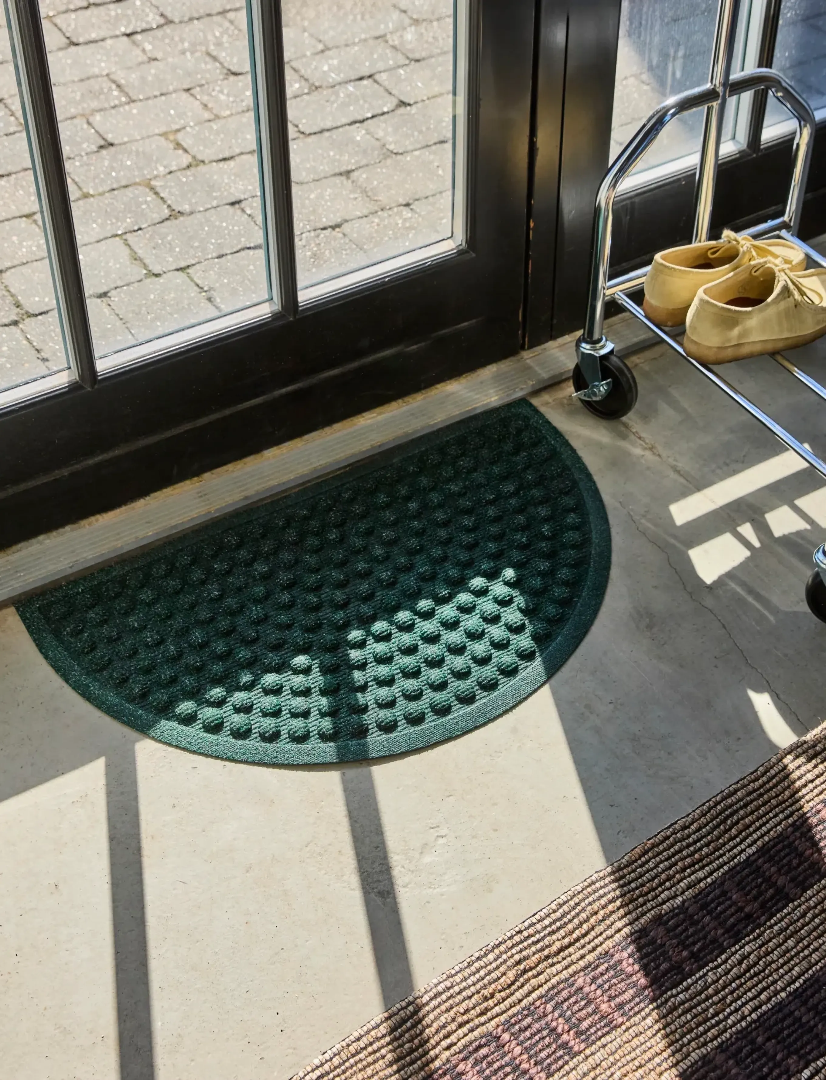 house doctor Door Mat, Hdentry, Half Round, Gree, 75X 45X 0.8 cm, Rugs & Carpets, Grün - Mats, Homeware