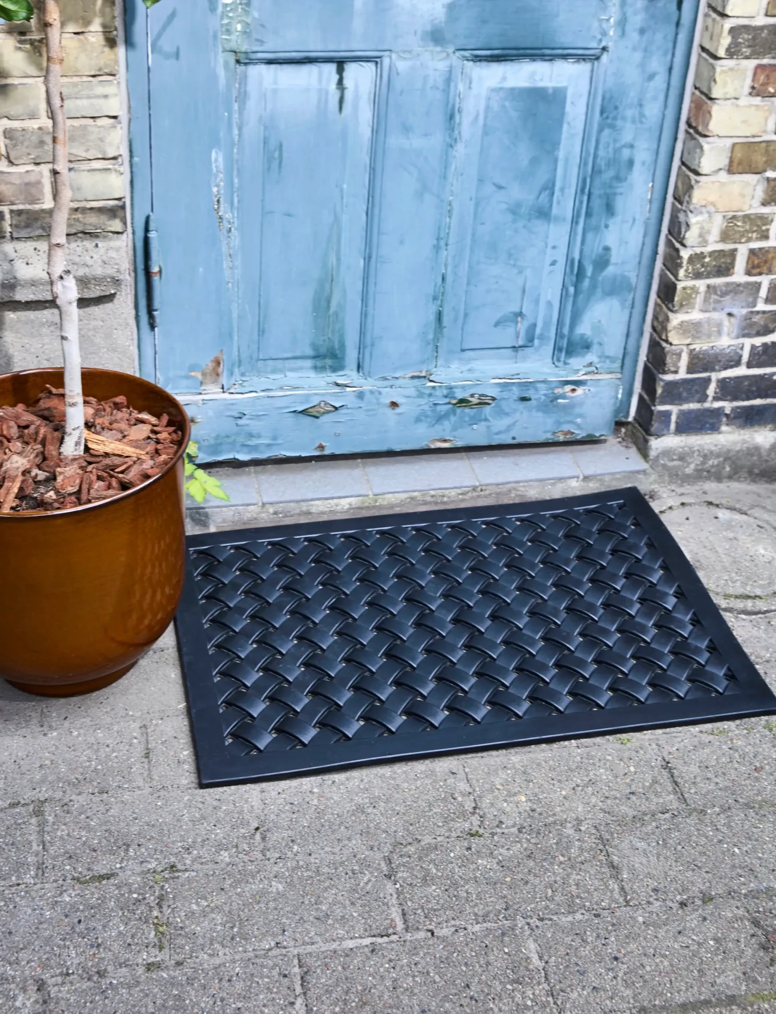 house doctor Door Mat, Hdbraid, Black, 90X 60X 1.7 cm, Rugs & Carpets, Schwarz - Mats, Homeware