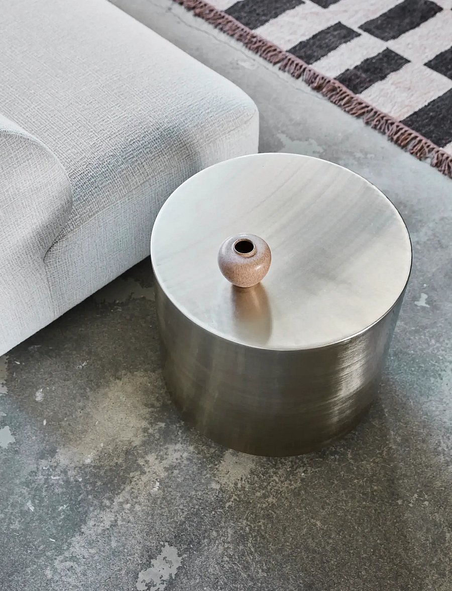house doctor - Side table, HDStep, Brushed silver - beistelltische & kleine tische - brushed silver finish - 0