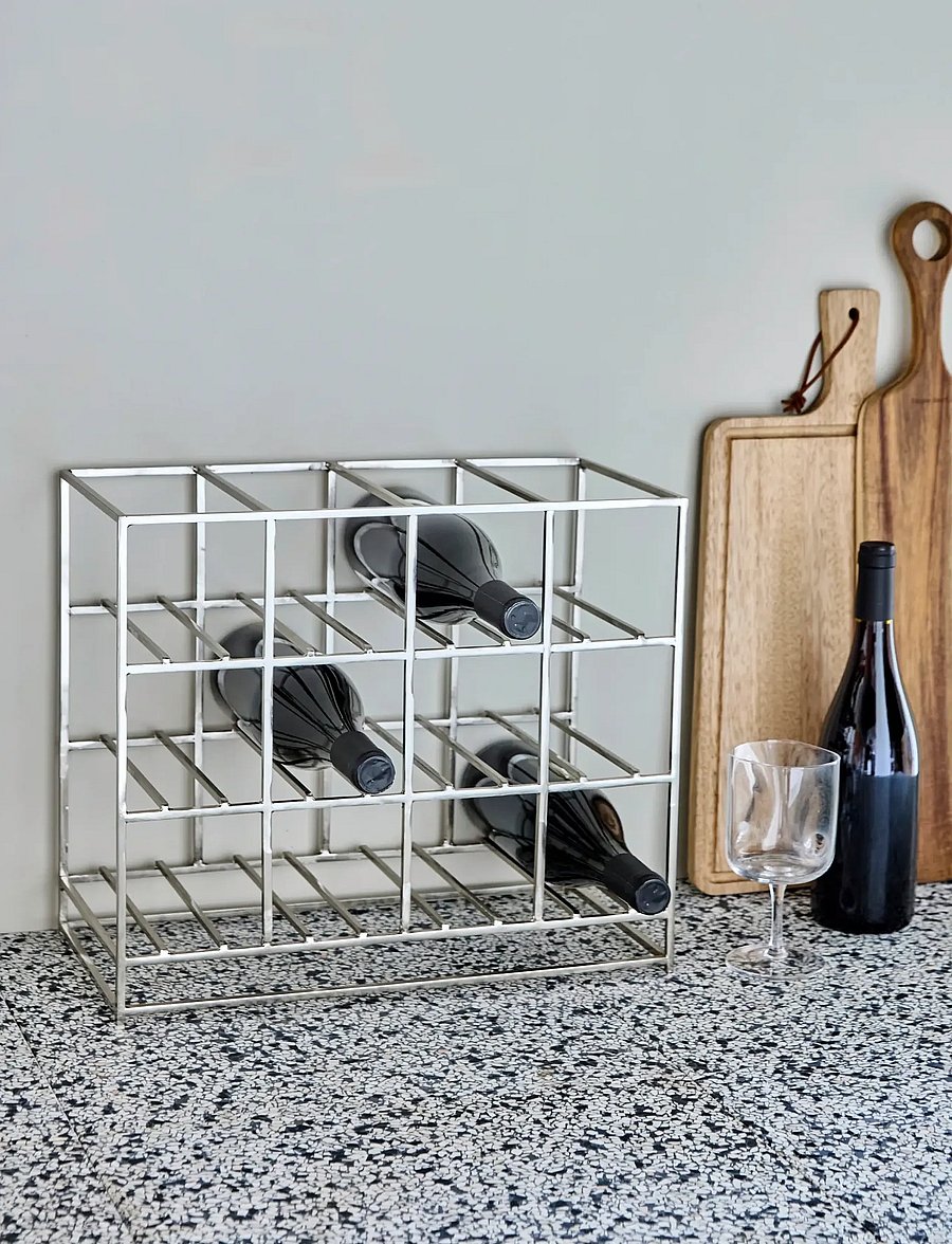 house doctor - Wine rack, HD12, Silver finish - vorratsgläser - silver finish - 0