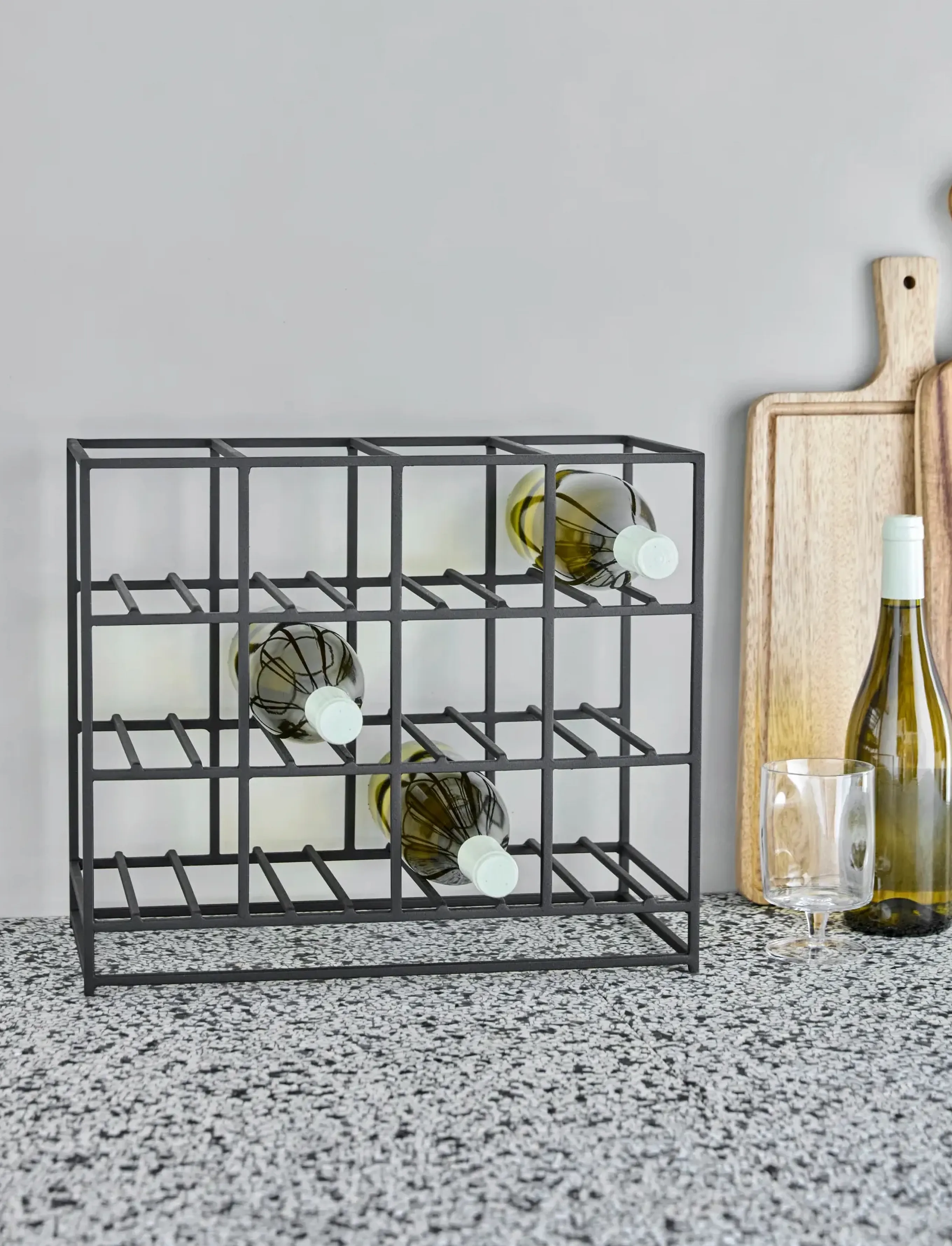 house doctor Wine Rack, Hd12, Black, 20X 41X 35 cm, Black, Møbler > Hylder, Unisex