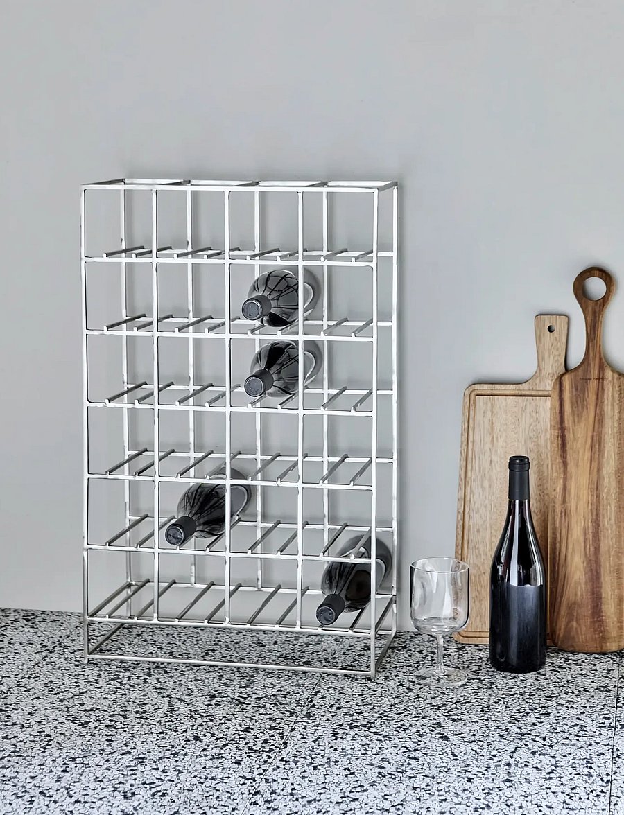house doctor - Wine rack, HD24, Silver finish - regale und verwahrung - silver finish - 0