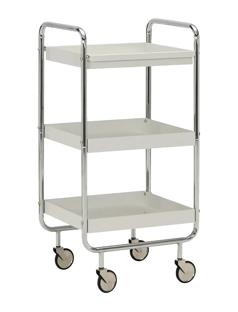house doctor - Trolley, HDRoll, Off-white, Chrome - riiulkärud - off-white, chrome - 1