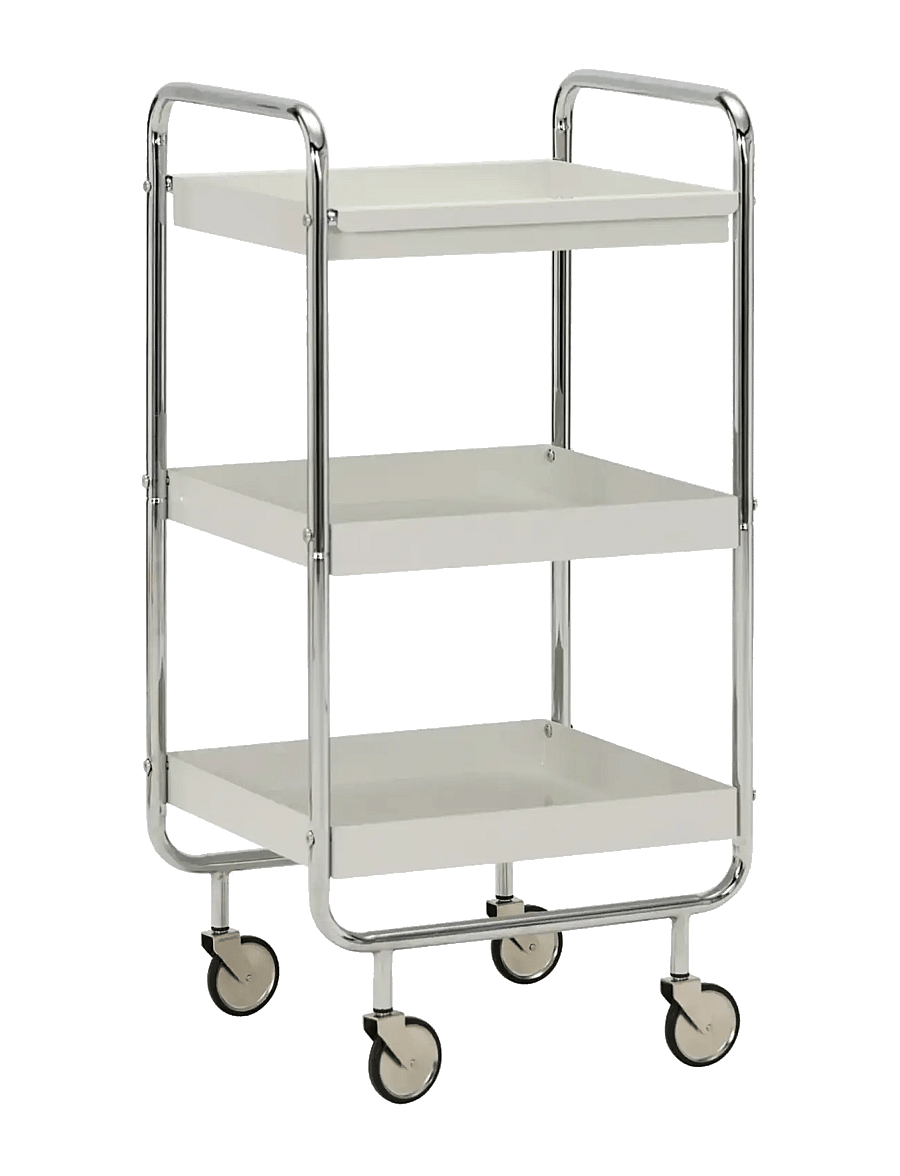 house doctor - Trolley, HDRoll, Off-white, Chrome - tischwagen - off-white, chrome - 1