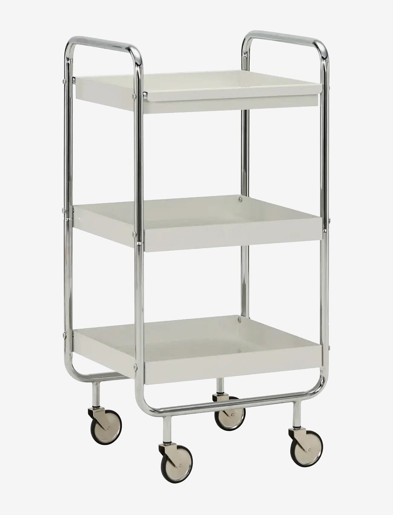 house doctor | Trolley, Hdroll, Off-White, Chrome | 42X38X85CM