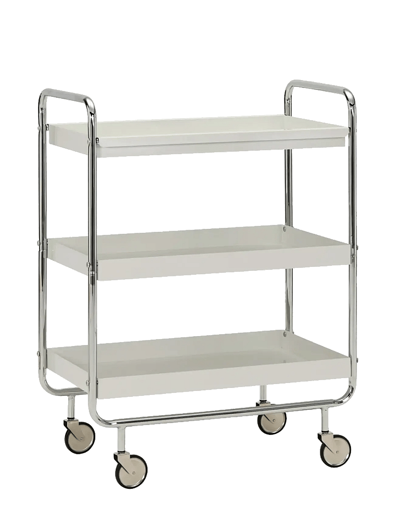 house doctor - Trolley, HDRoll, Large, Off-white, Chrome - stalo vežimėliai - off-white, chrome - 1