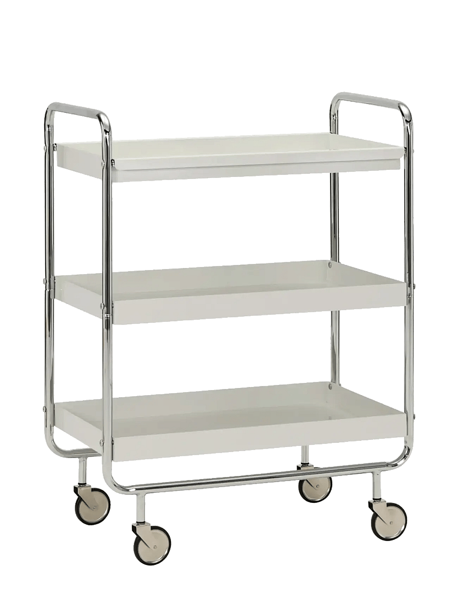 house doctor - Trolley, HDRoll, Large, Off-white, - tischwagen - off-white, chrome - 1