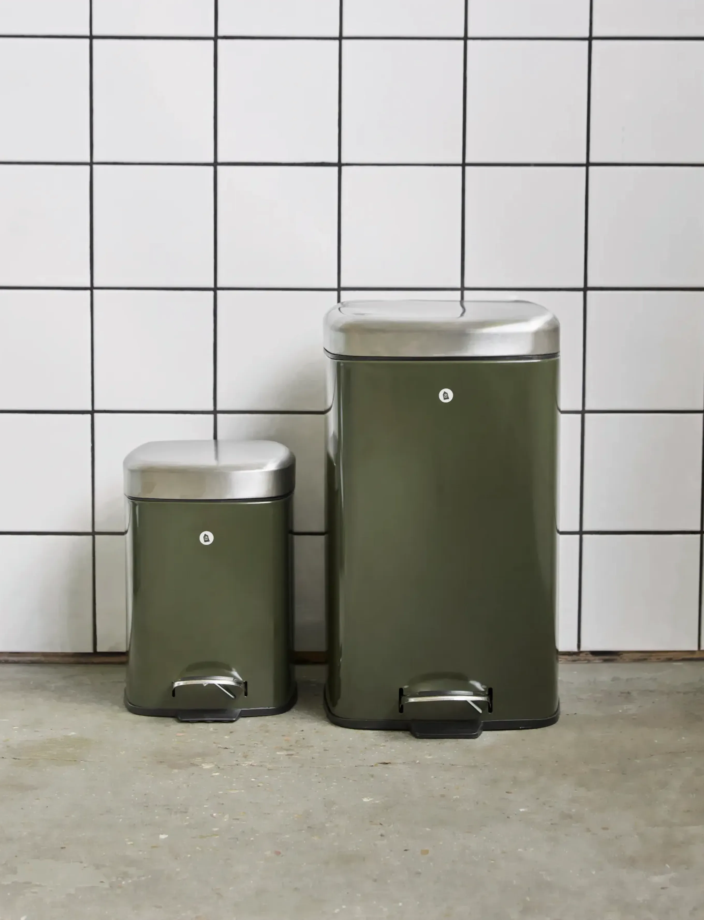 house doctor Bin, Hdsort, Deep Green, 20.5X 27.5X 29.5 cm, Storage, Khakigrün - Paper Bins, Homeware