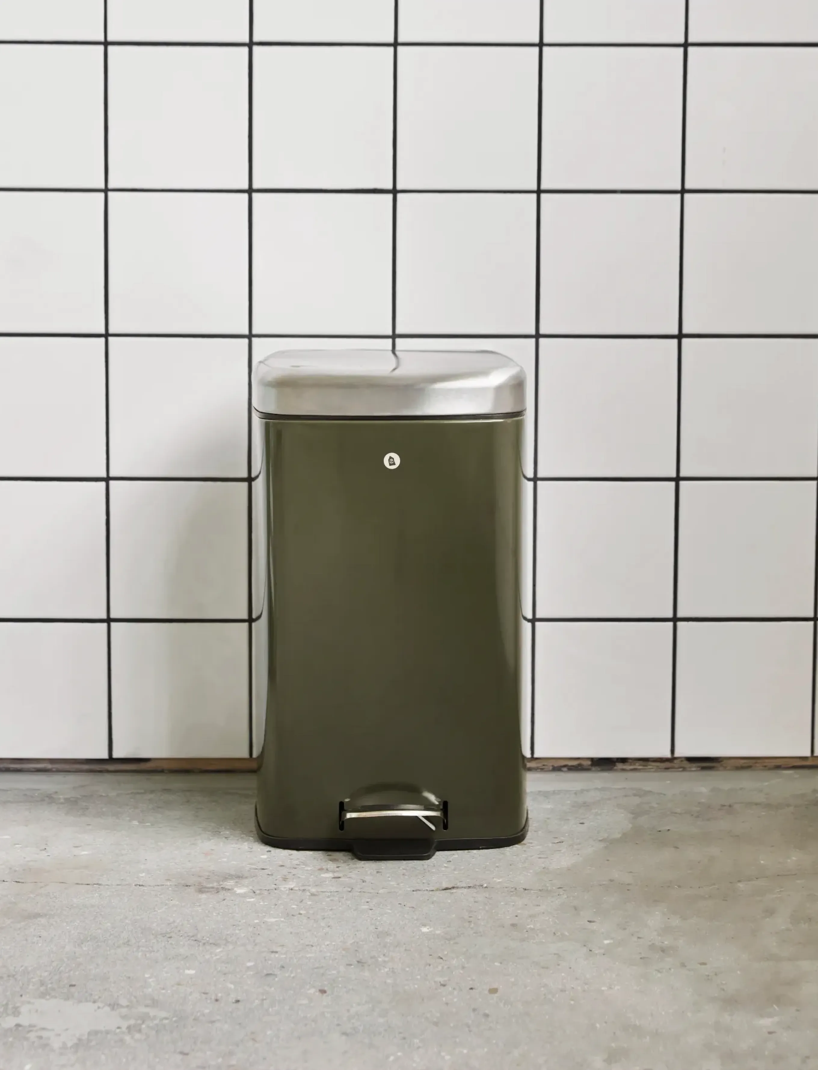 house doctor Bin, Hdsort, Deep Green, 27X 36X 46 cm, Storage, Khakigrün - Paper Bins, Homeware