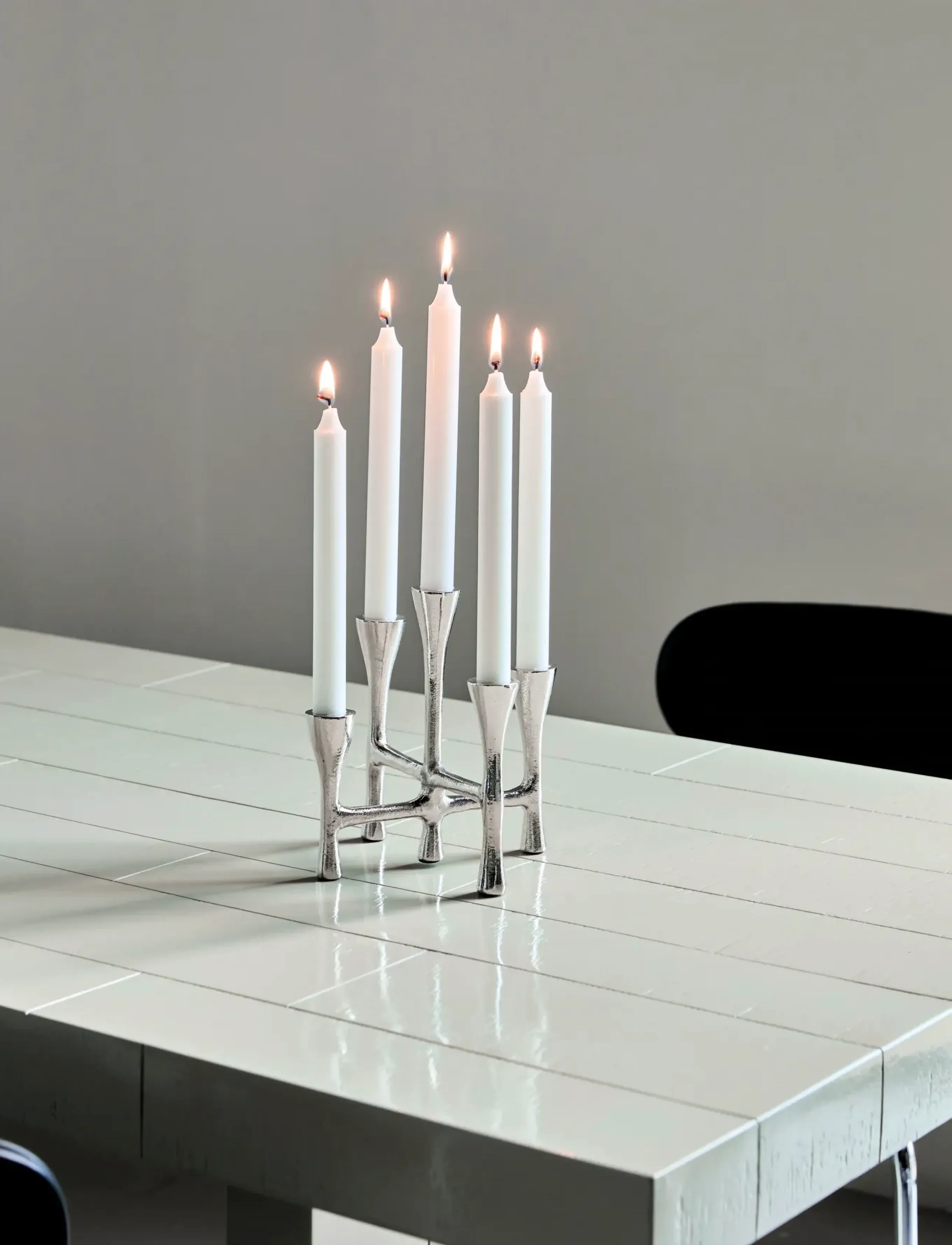 house doctor Candle Stand, Hdtristy, Silver Fini, 20X 19X 20 cm, & Tealight Holders, Silber - Homeware