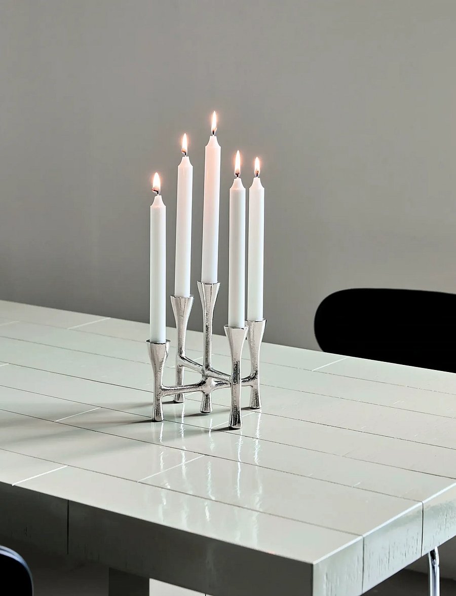 house doctor - Candle stand, HDTristy, Silver fini - küünlajalad - silver finish - 0