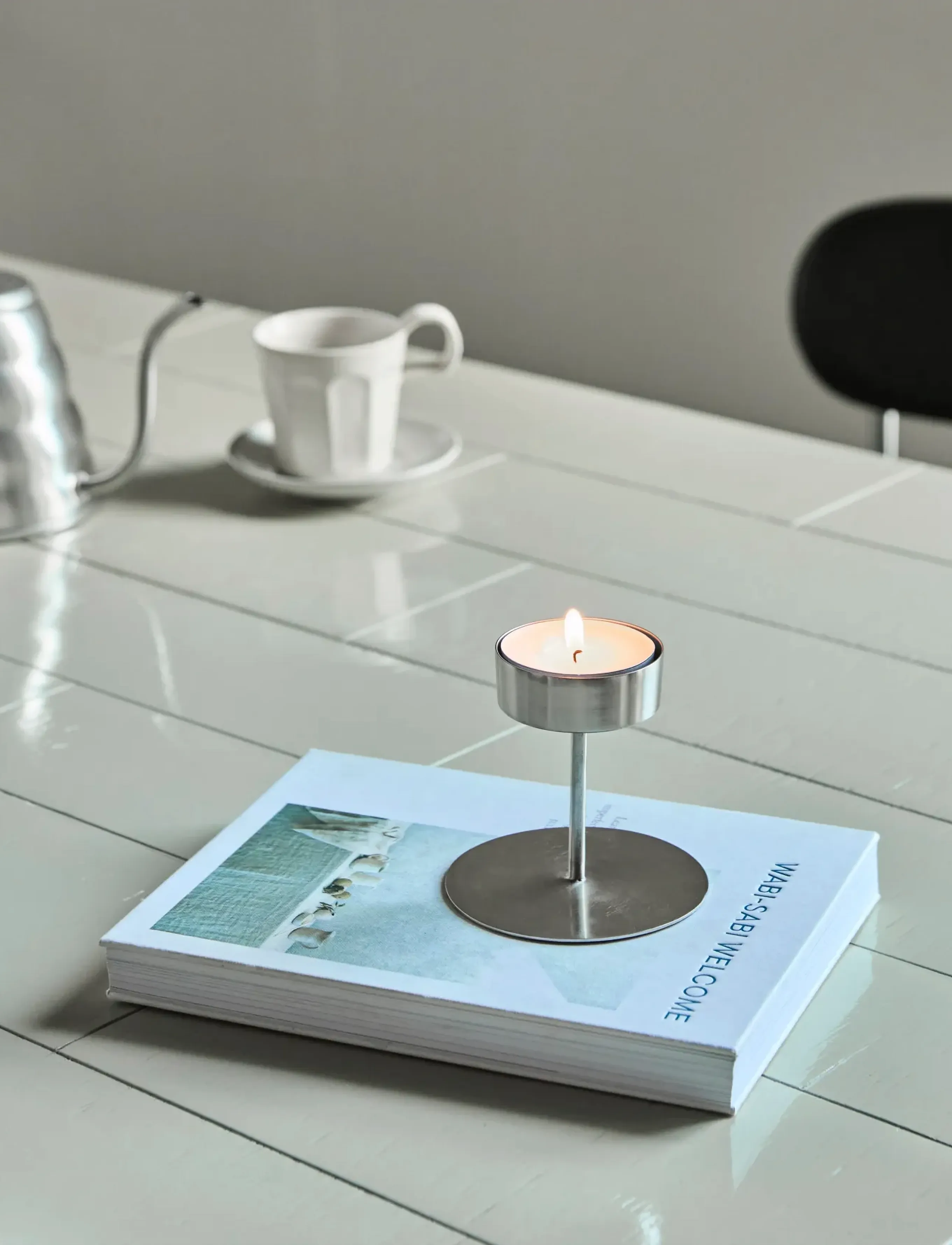 house doctor Tealight Holder, Hdanit, Silver Fin, 10X 10.5 cm, Candlesticks & Lanterns, Silber - Holders, Homeware