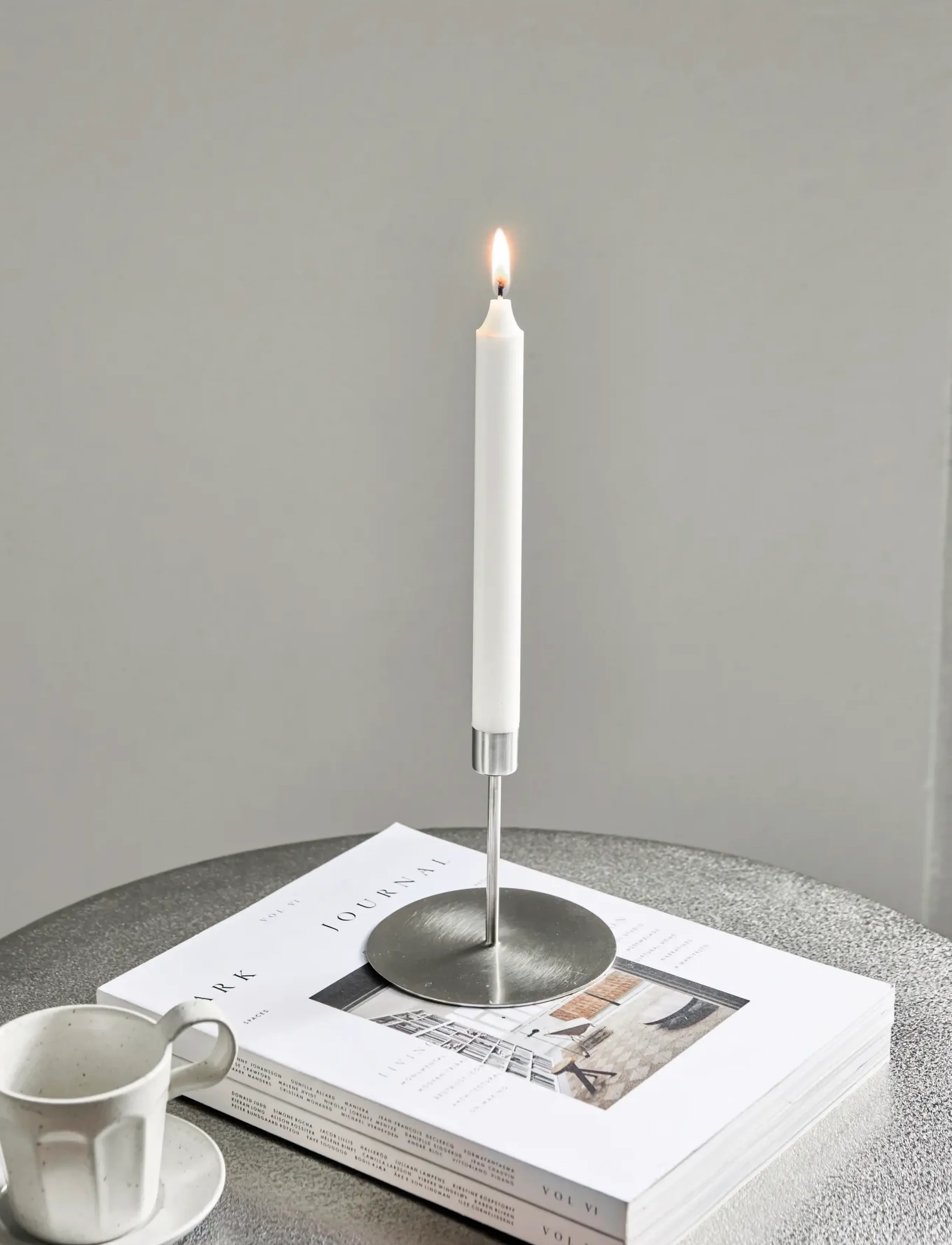 house doctor Candle Stand, Hdanit, Silver Finish, 12X 13 cm, Silver, Candle & Tealight Holders > Candle Holders, Unisex