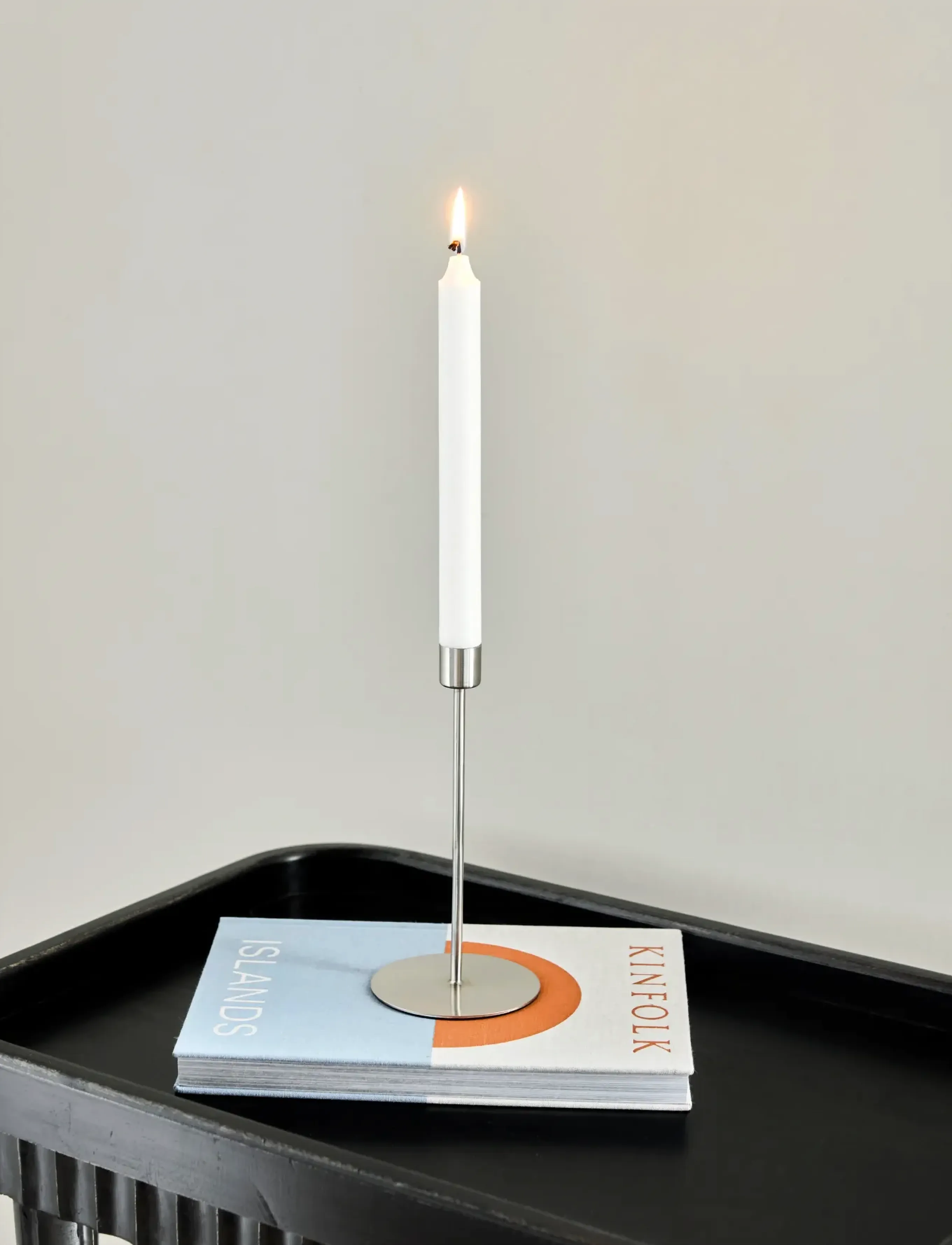 house doctor Candle Stand, Hdanit, Silver Finish, 20X 9.5 cm, Silver, Candle & Tealight Holders > Candle Holders, Unisex