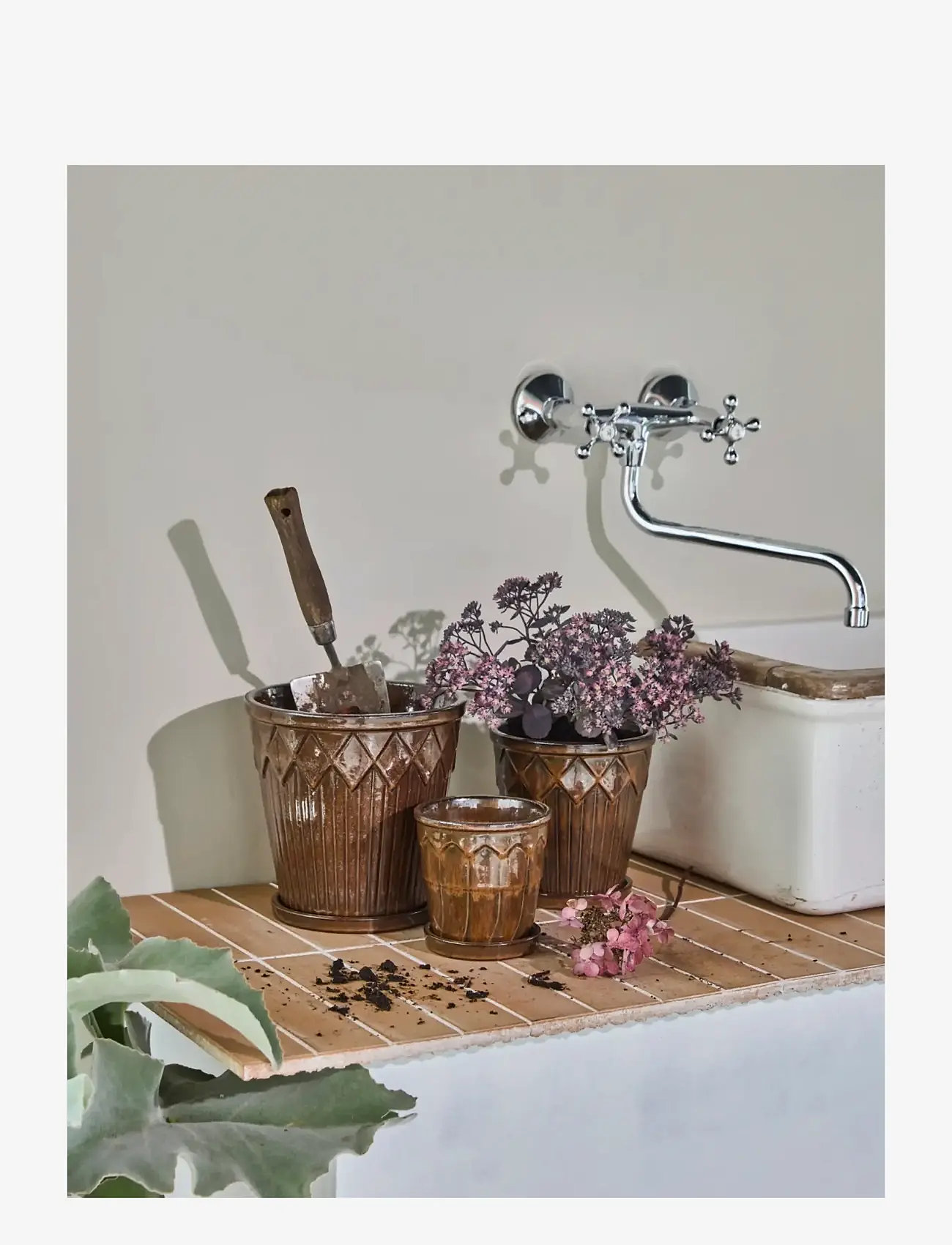 house doctor - Planter, HDCora, Brown - blumentöpfe - brown - 0