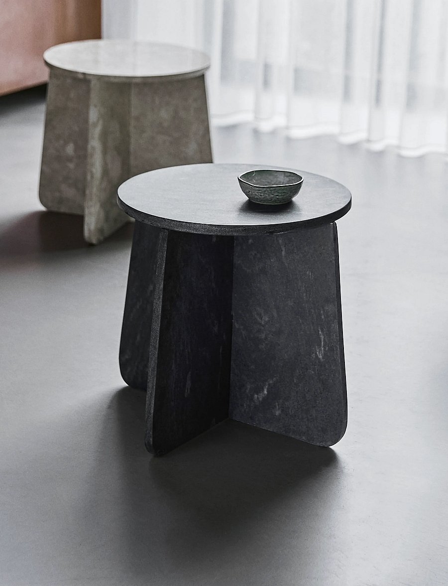 house doctor - Side table, HDMarb, Grey - Šoniniai staliukai ir maži staliukai - grey - 0