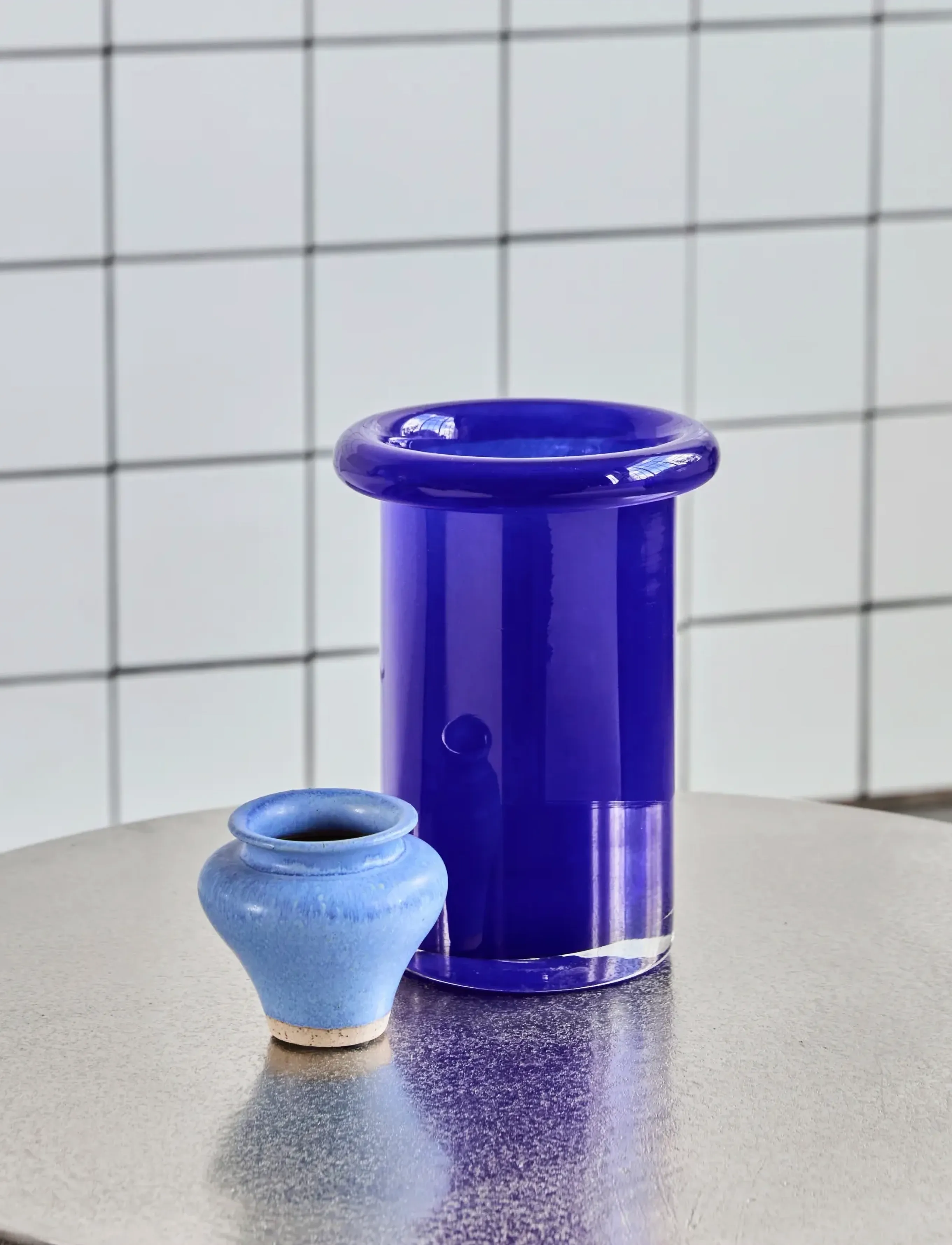 house doctor Vase, Hdbuck, Blue, 23X 12X 16 cm, Vases, Blau - Cylinder Homeware