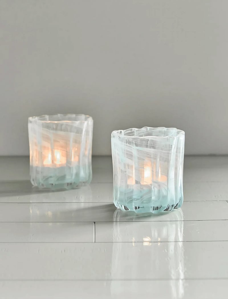 house doctor - Tealight holder, HDCurl, Blue - teeküünlahoidjad - blue - 0