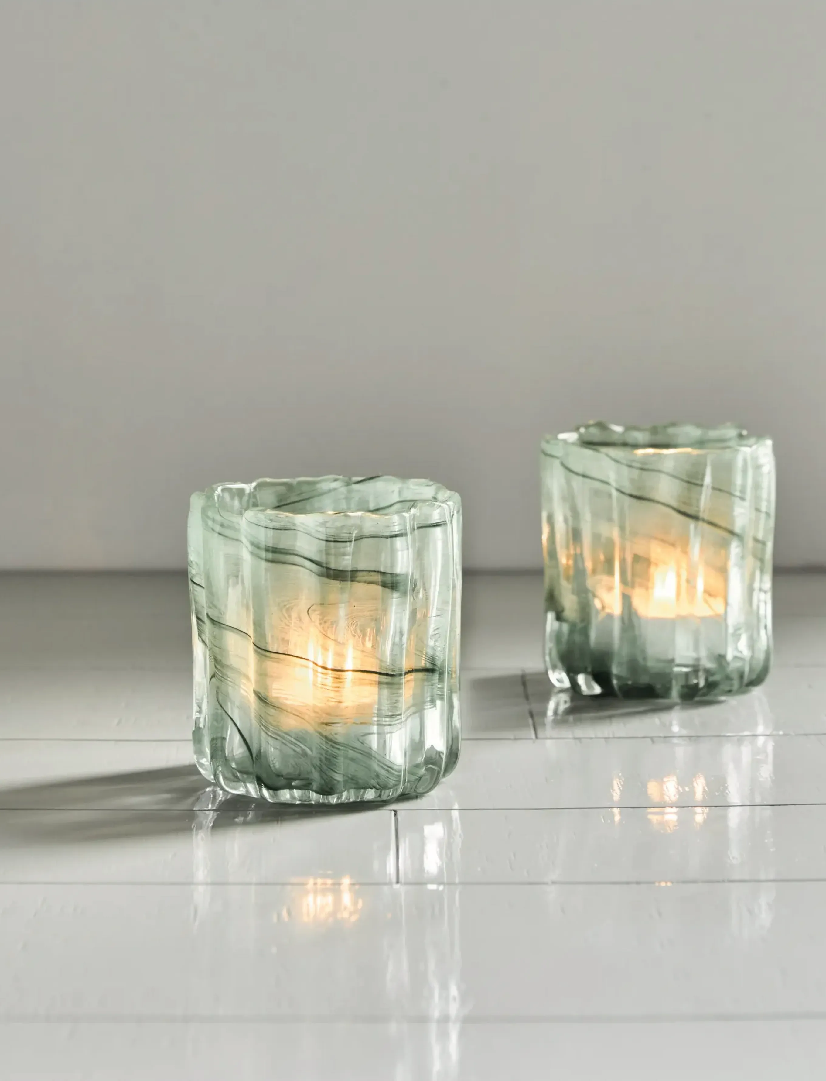 house doctor Tealight Holder, Hdcurl, Green, 11.5X 8X 10 cm, Green, Lysestager & Lanterner > Fyrfadsstager, Unisex