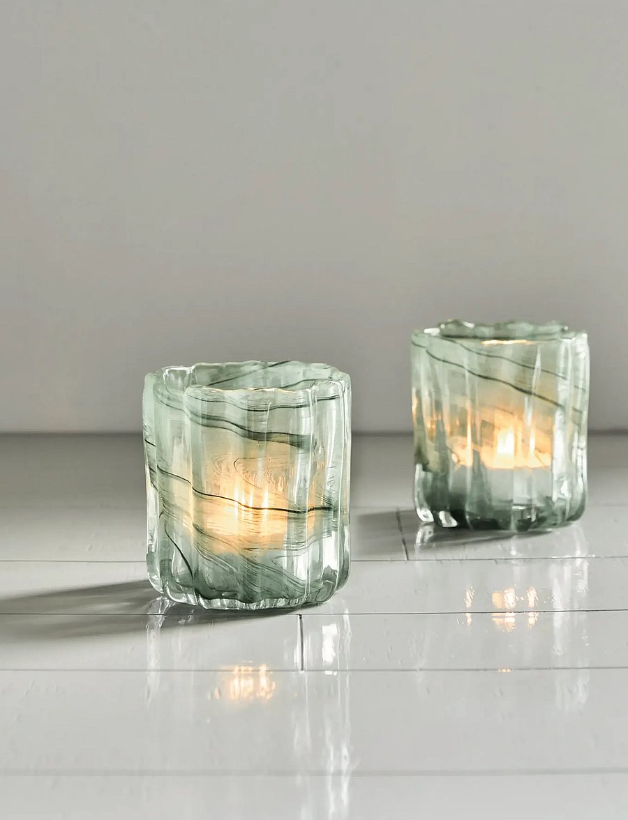 house doctor - Tealight holder, HDCurl, Green - teelichthalter - green - 0