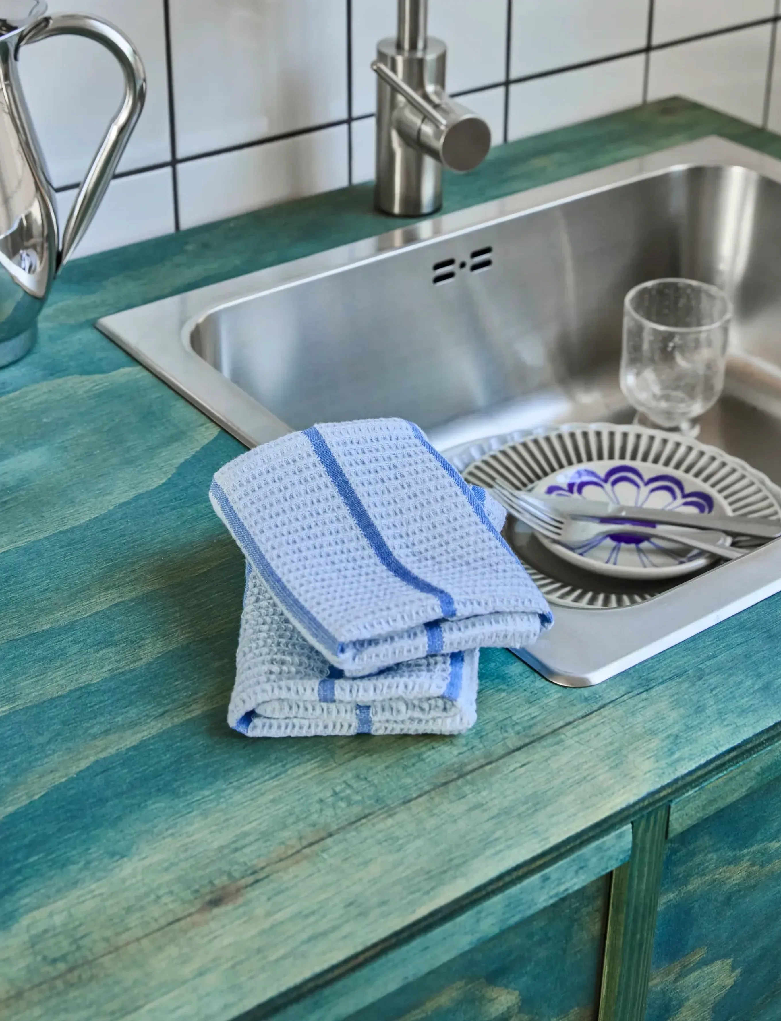 house doctor Dish Cloth, Hdrena, Light Blue, Blu, 30X 30 cm, Blue, Dishes > Dish Cloths, Unisex